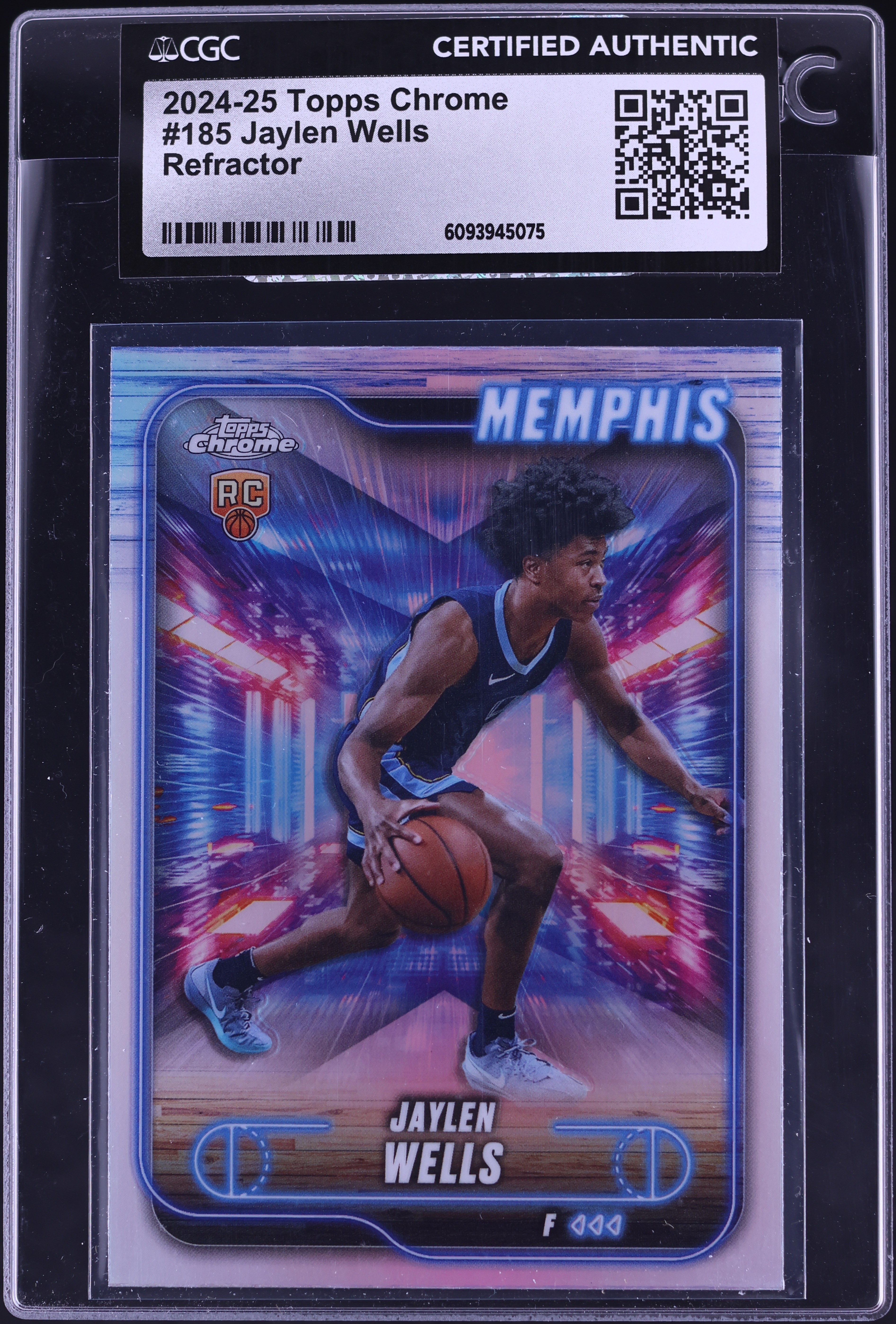 2024 Topps Chrome Refractor Jaylen Wells ROOKIE #185 CGC AUTH on