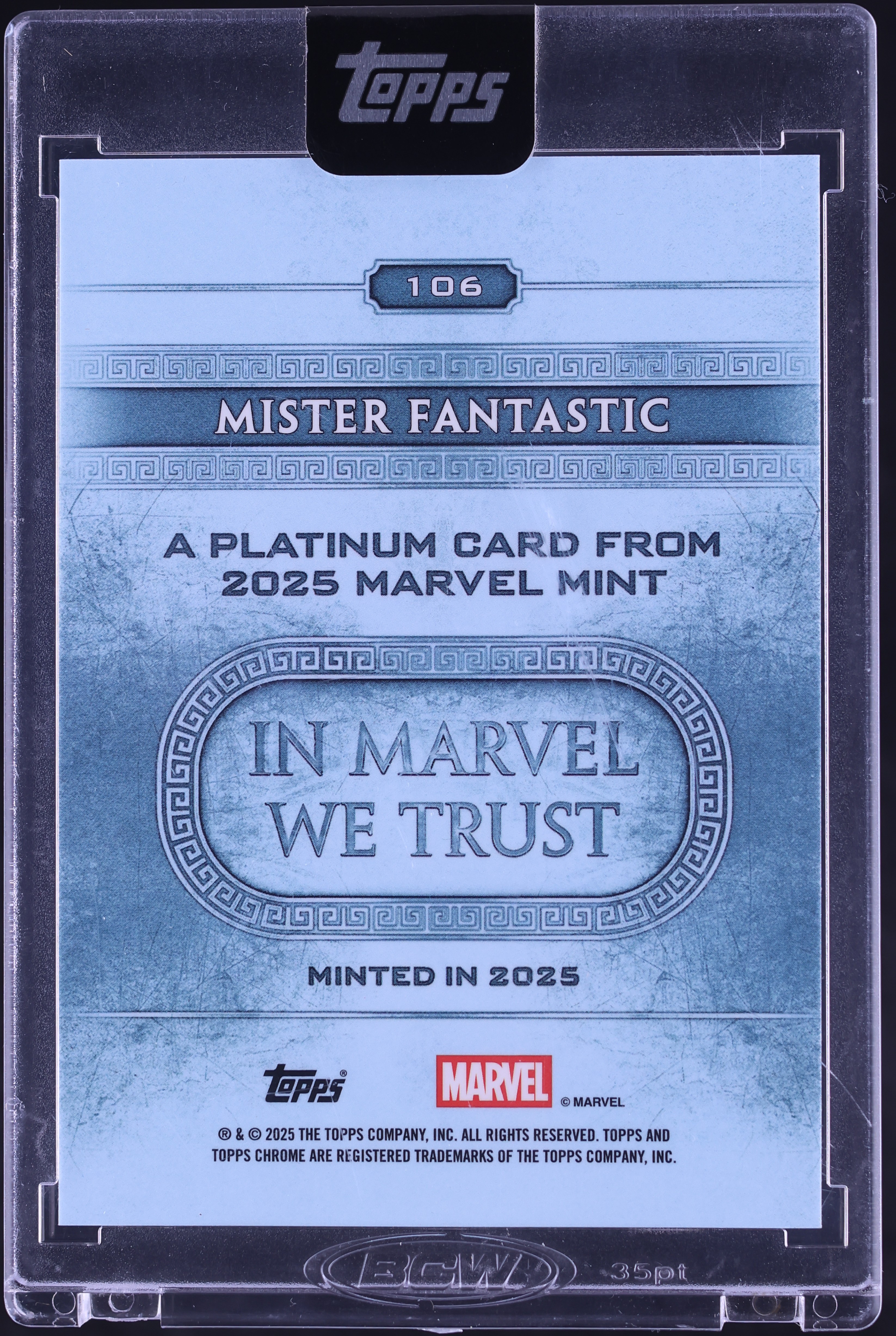 2025 Topps Chrome Marvel Mint Red Refractor Mister Fantastic 5/5