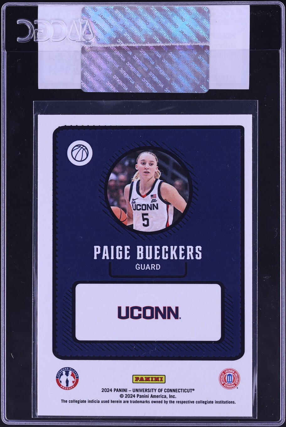 2024 Panini NIL University Of Connecticut Paige Bueckers ROOKIE CGC AUTH