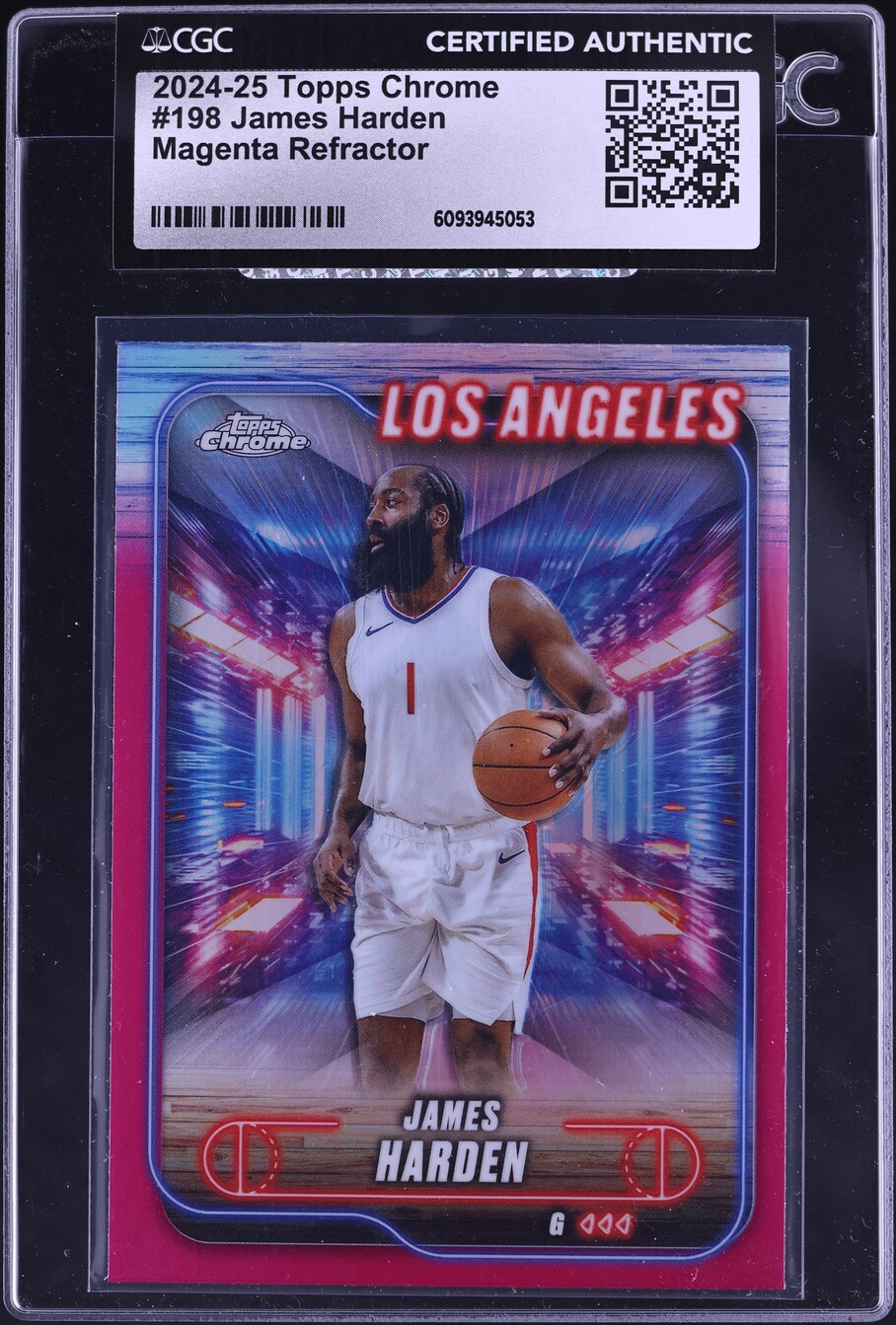2024 Topps Chrome Magenta Refractor James Harden #198 CGC AUTH
