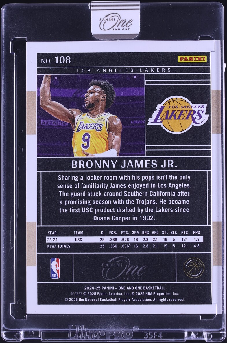 2024 Panini One And One Blue Bronny James Jr. ROOKIE 35/35 #108
