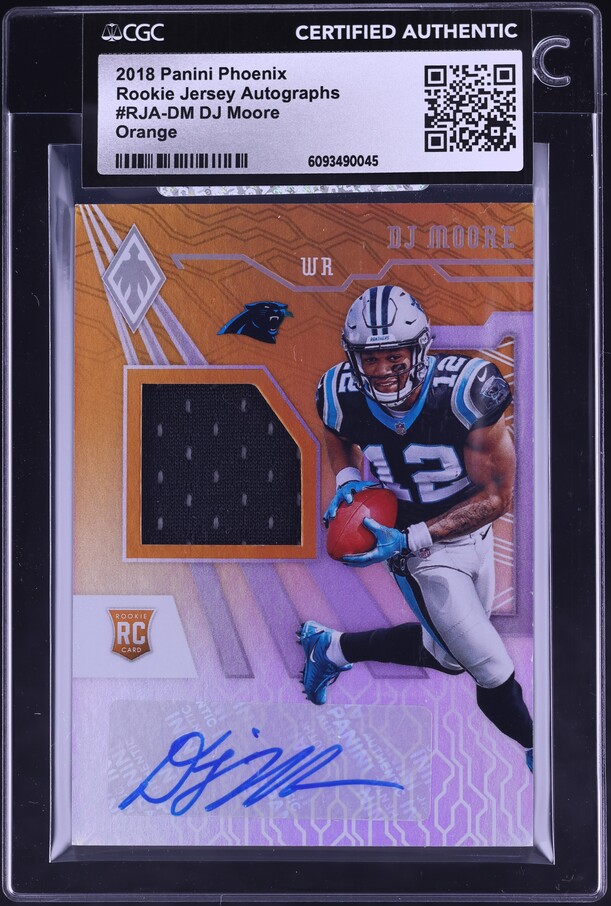 2018 Panini Phoenix Orange DJ Moore ROOKIE PATCH AUTO /199 #RJA-DM