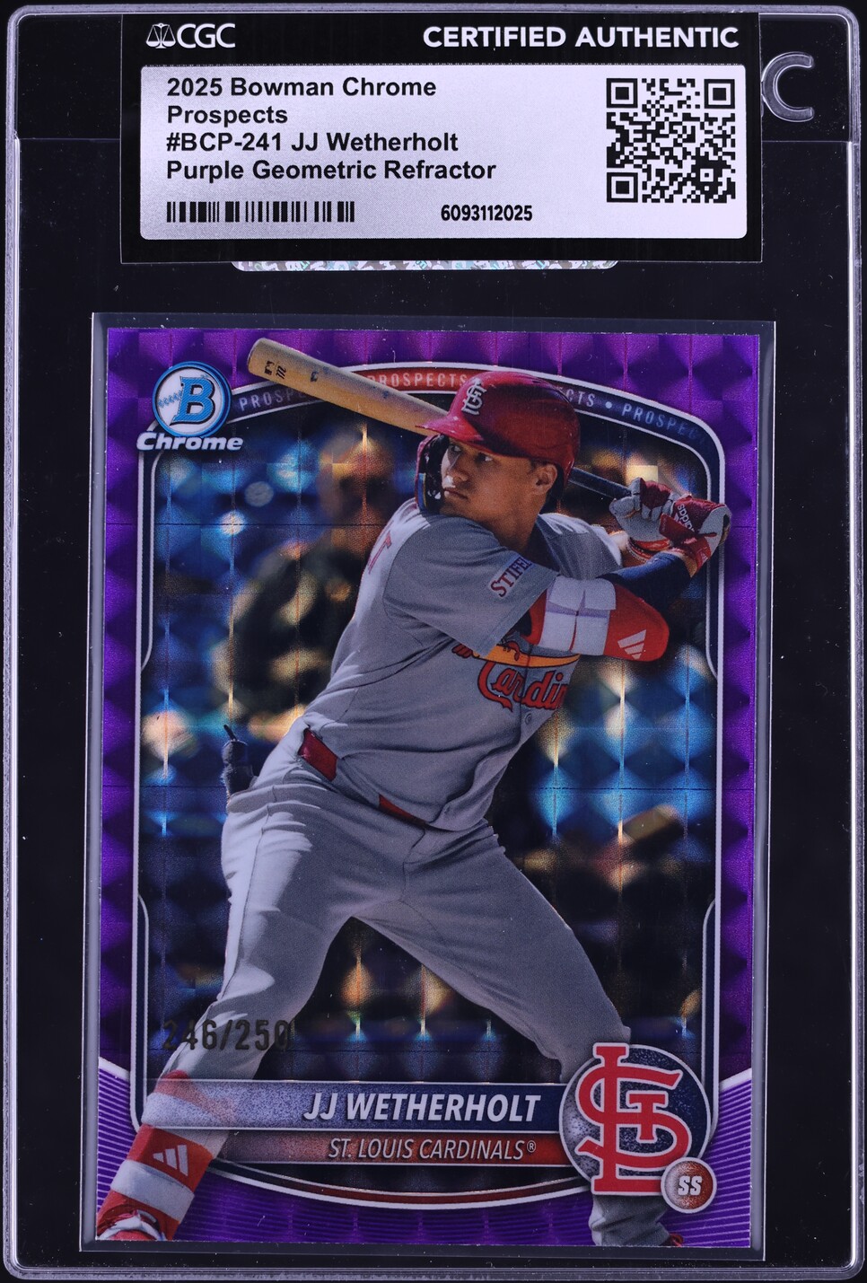 2025 Bowman Chrome Purple Geometric Refractor J.J. Wetherholt