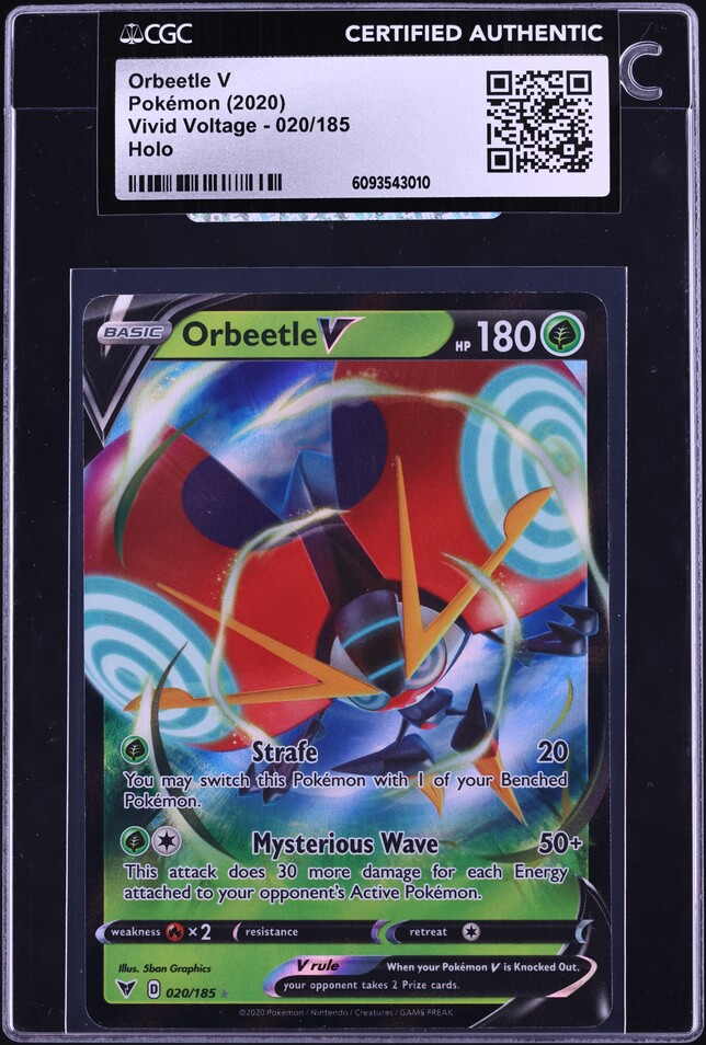 2020 Pokemon Sword & Shield Vivid Voltage Holo Orbeetle V #20 CGC AUTH