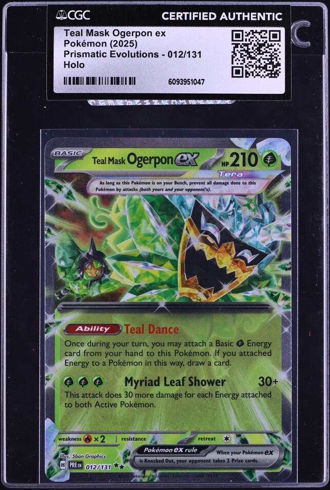 2025 Pokemon Scarlet & Violet Prismatic Evolutions Holo Teal Mask Ogerpon ex #12 CGC AUTH