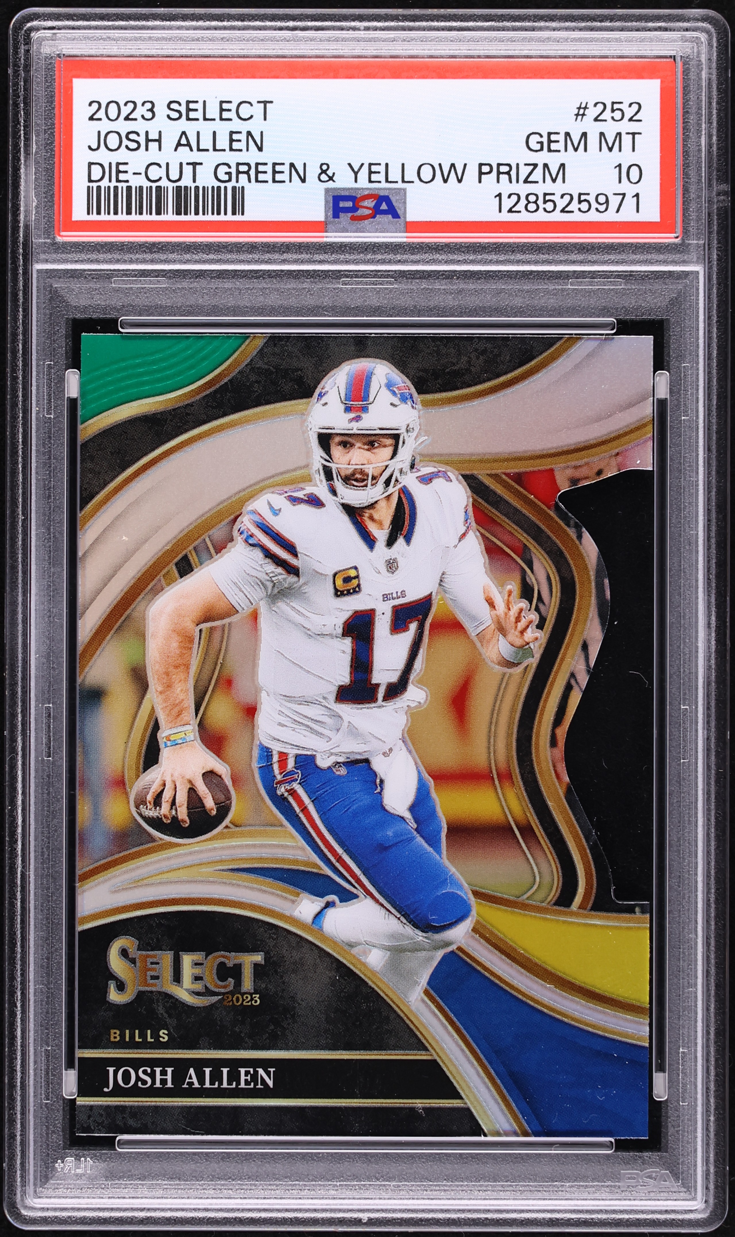 2023 Select Club Level Die-Cut Green Yellow Prizm Josh Allen #252