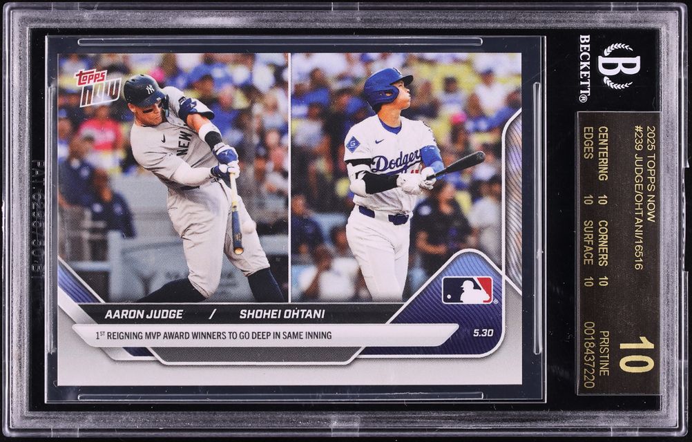 2025 Topps Now Aaron Judge & Shohei Ohtani #239 BGS 10 PRISTINE, BLACK LABEL