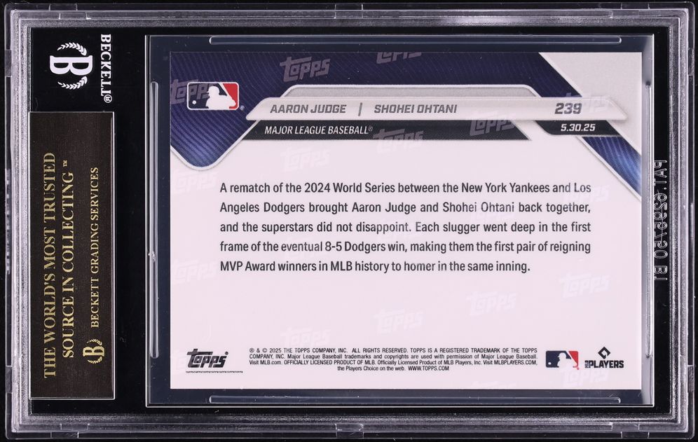 2025 Topps Now Aaron Judge & Shohei Ohtani #239 BGS 10 PRISTINE, BLACK LABEL