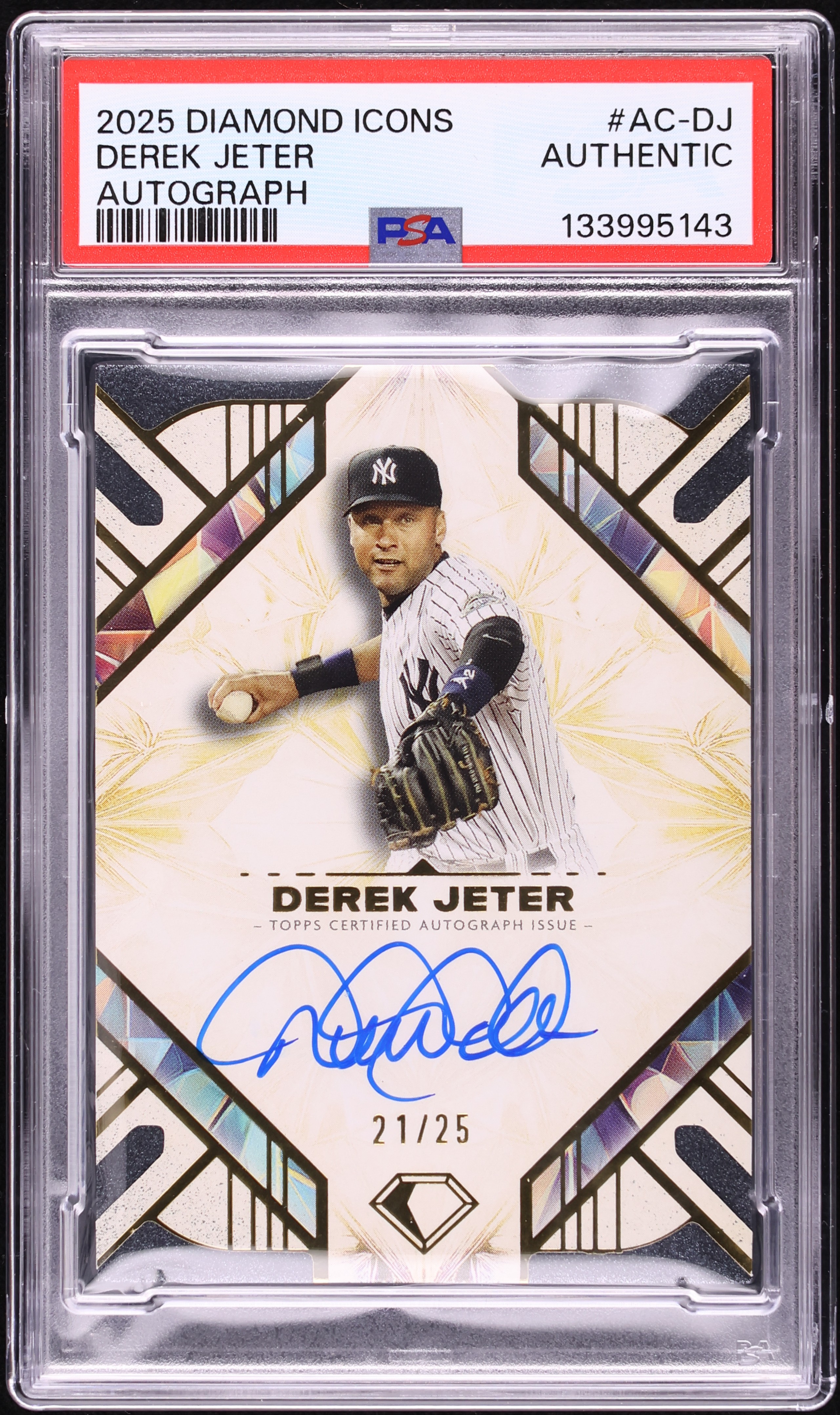 2025 Topps Diamond Icons Derek Jeter AUTO /25 #AC-DJ PSA AUTH on