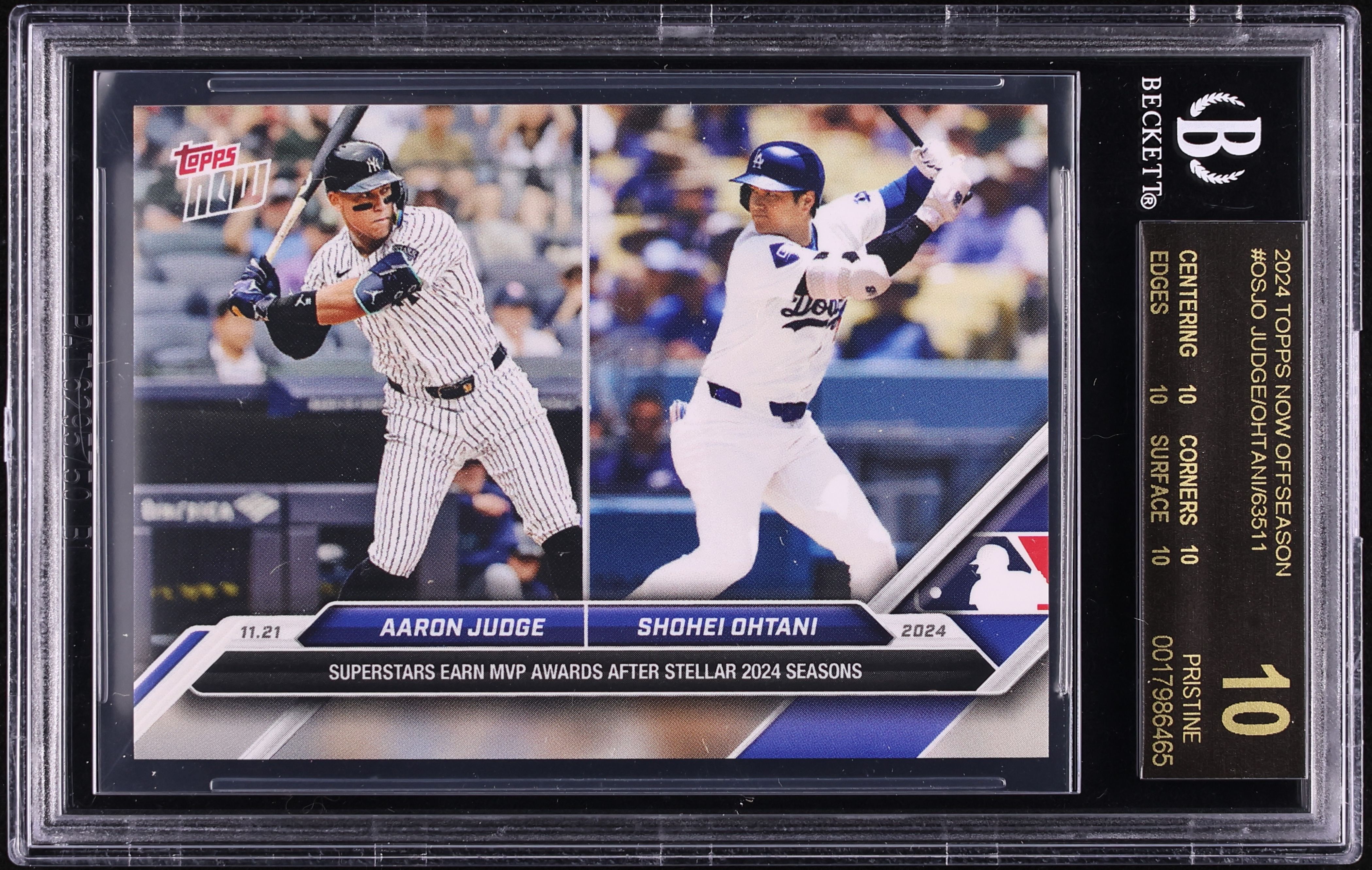 2024 Topps Now Offseason Aaron Judge Shohei Ohtani #OSJO BGS 10 