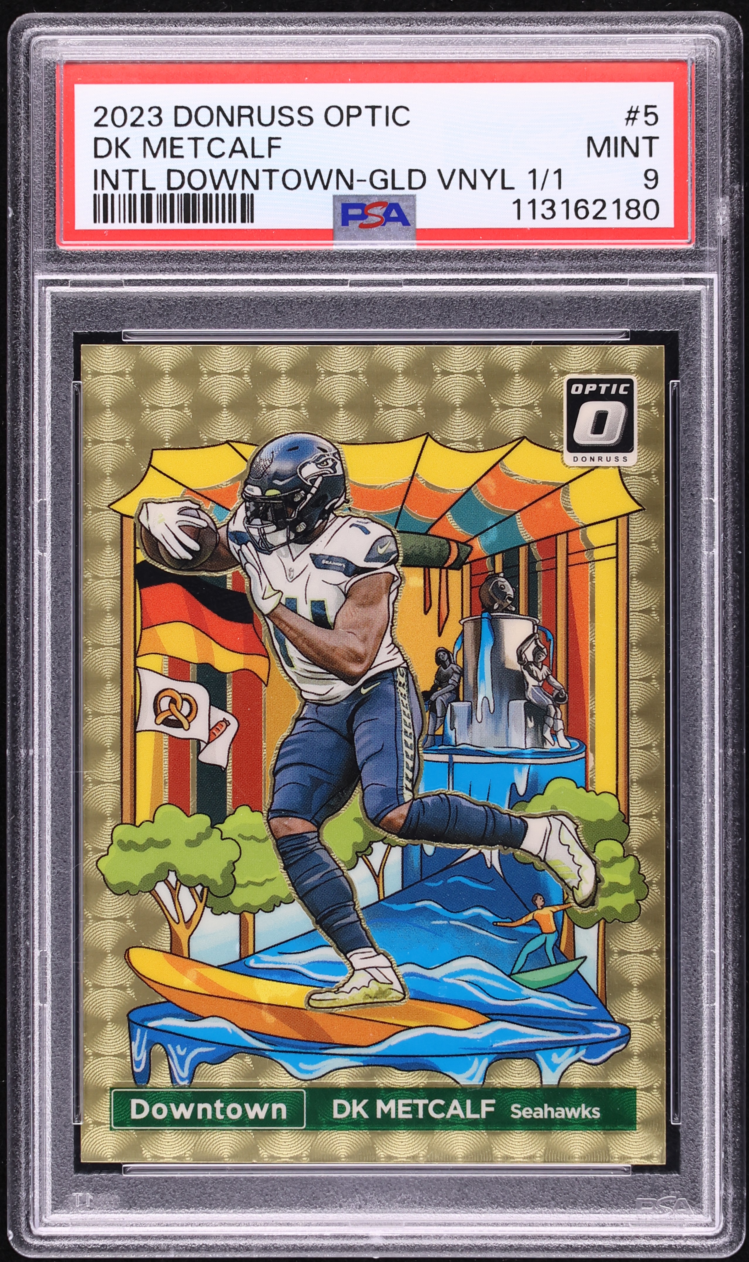 2023 Donruss Optic Football Gold Vinyl DK Metcalf #5 PSA 9