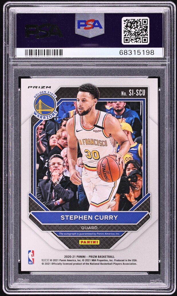 2020 Panini Prizm Signatures Choice Stephen Curry AUTO #SI-SCU PSA
