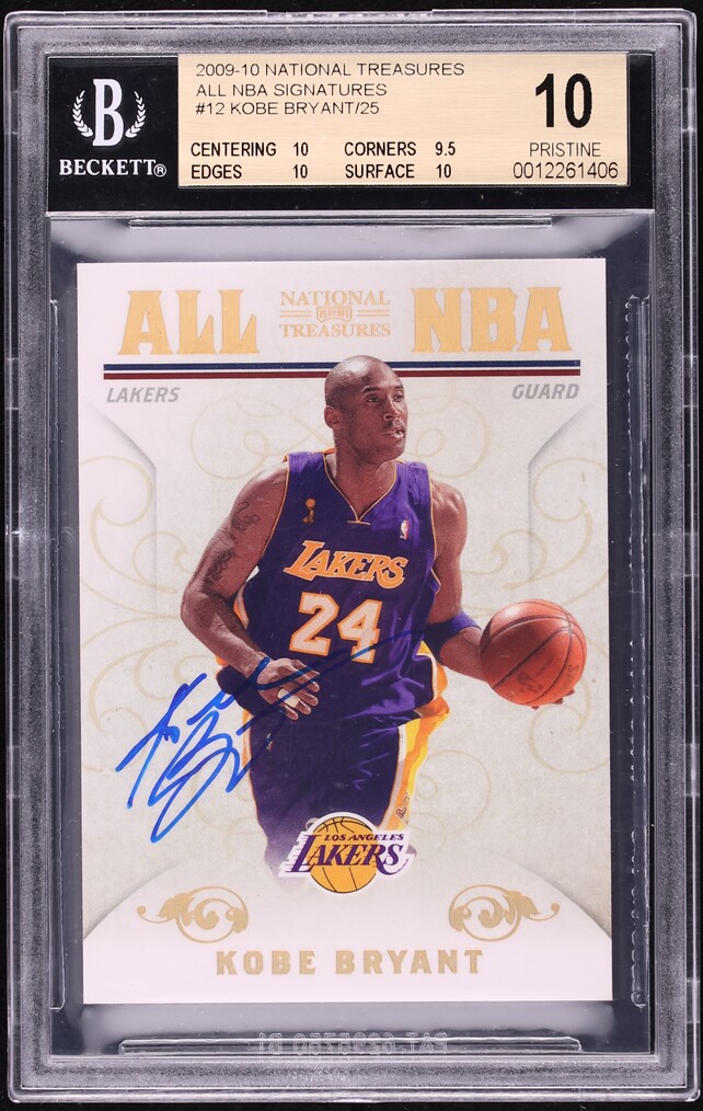 2009 Playoff National Treasures All NBA Kobe Bryant AUTO /25 #12 BGS 10 PRISTINE
