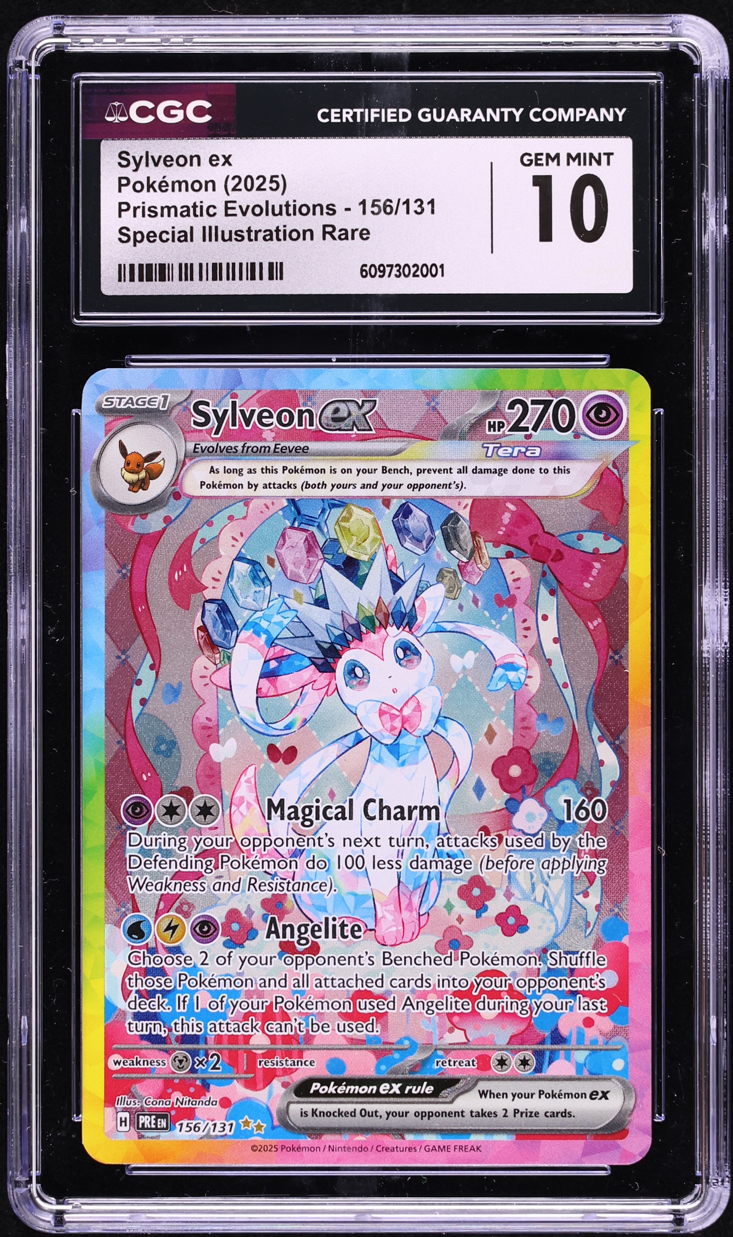 2025 Pokemon Scarlet & Violet Prismatic Evolutions SIR Sylveon Ex #156 CGC  10 GEM MINT on Fanatics Collect