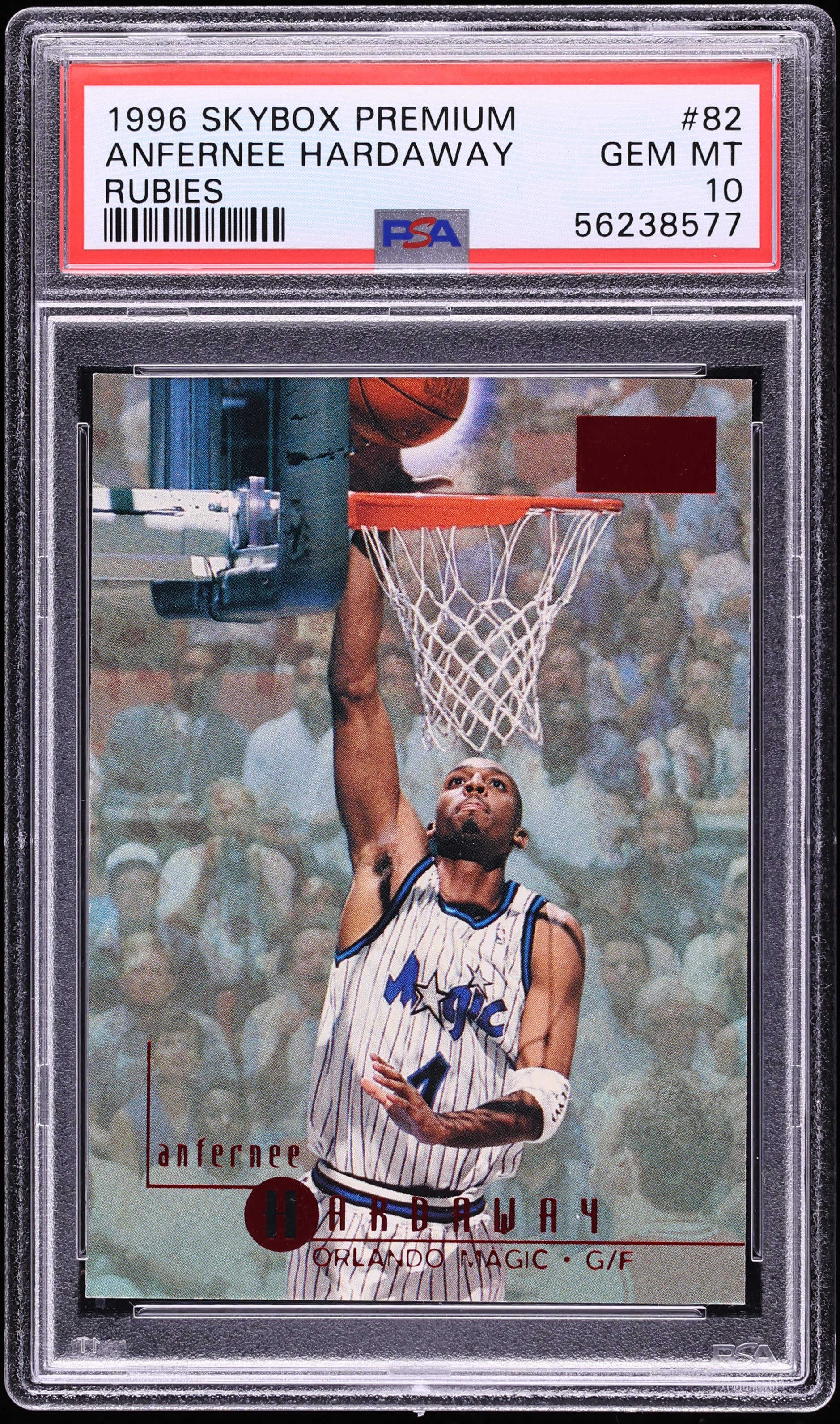 1996 Skybox Premium Rubies Anfernee Hardaway #82 PSA 10 GEM MINT
