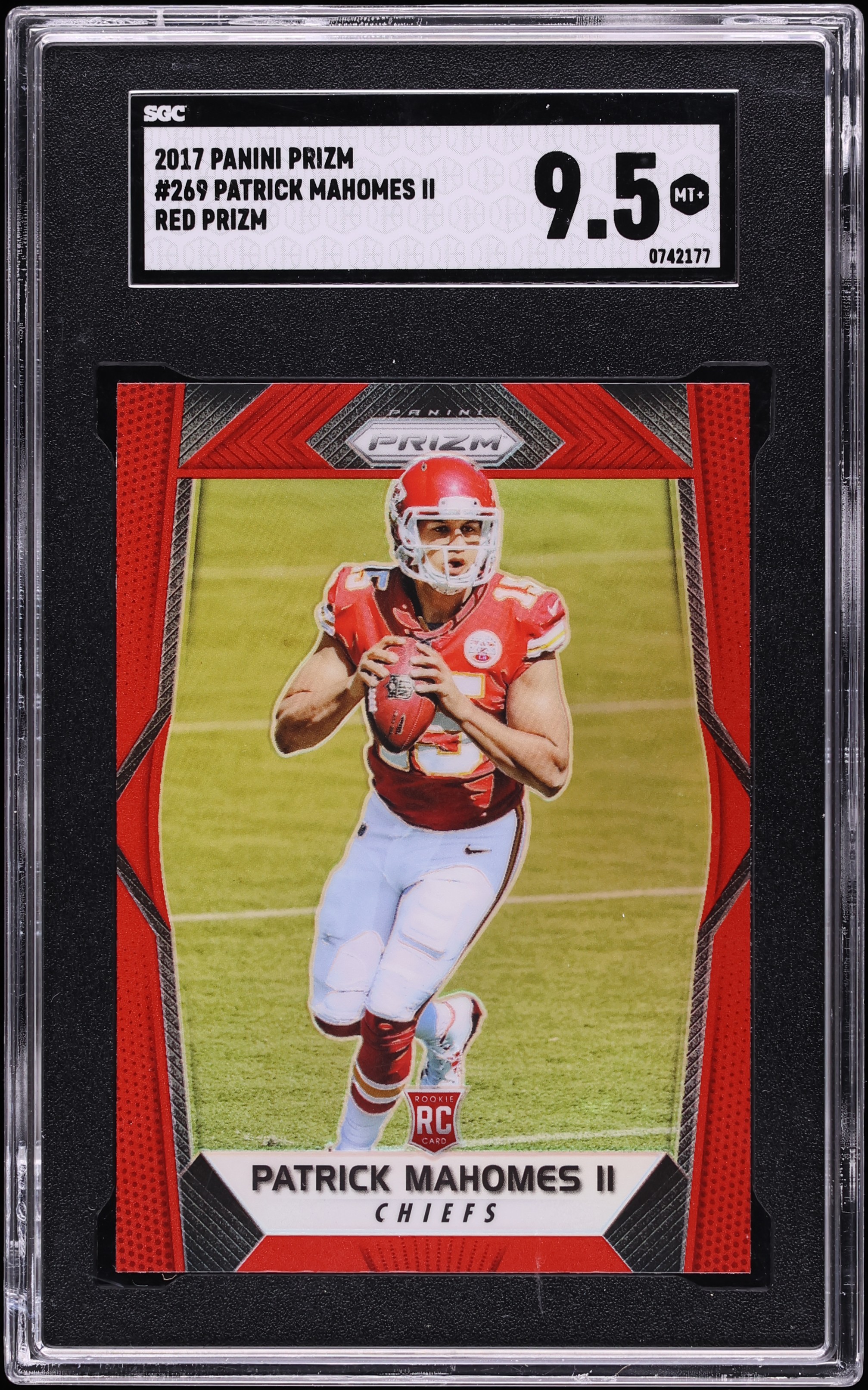 2017 Panini Prizm Red Patrick Mahomes II ROOKIE #269 SGC 9.5 MINT+