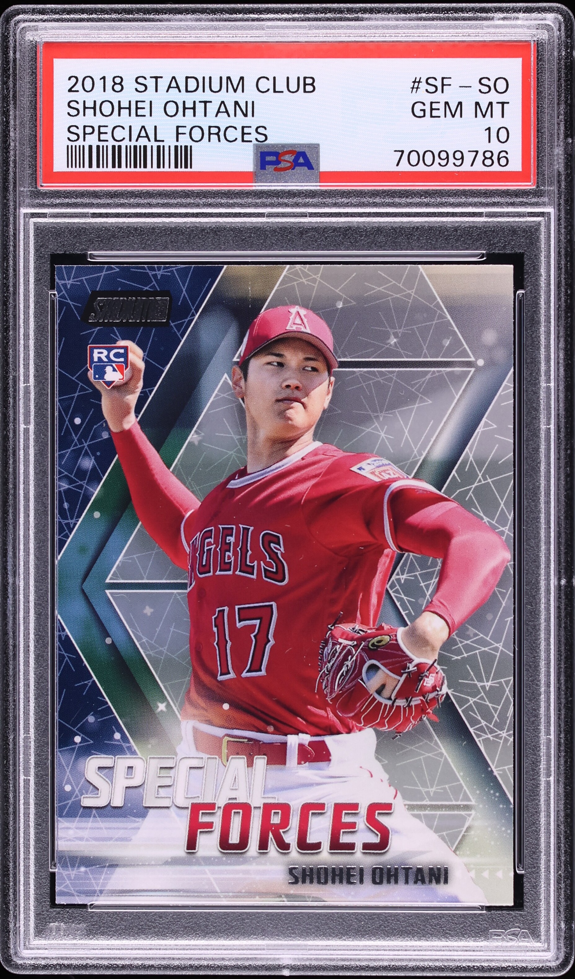2018 Stadium Club Special Forces Shohei Ohtani ROOKIE #SF-SO PSA 