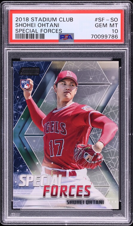 2018 Stadium Club Special Forces Shohei Ohtani ROOKIE #SF-SO PSA