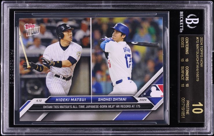 2024 Topps Now Hideki Matsui & Shohei Ohtani #70 BGS 10 PRISTINE, BLACK LABEL