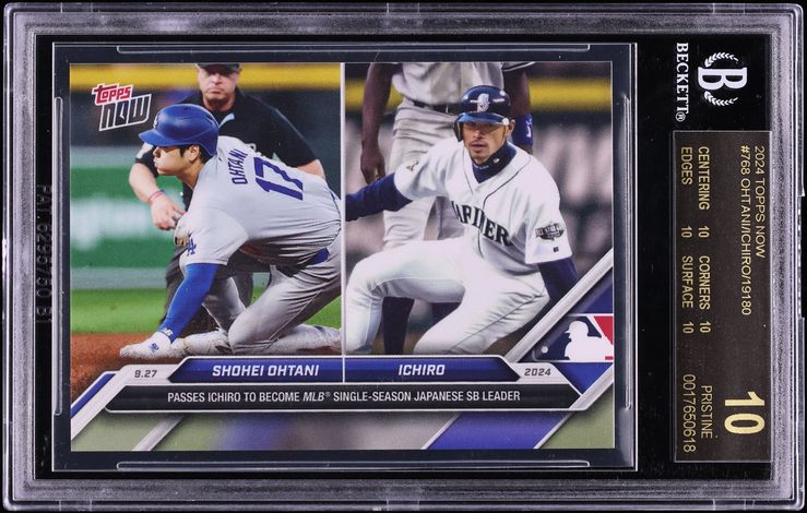 2024 Topps Now Shohei Ohtani & Ichiro Suzuki #768 BGS 10 PRISTINE, BLACK LABEL