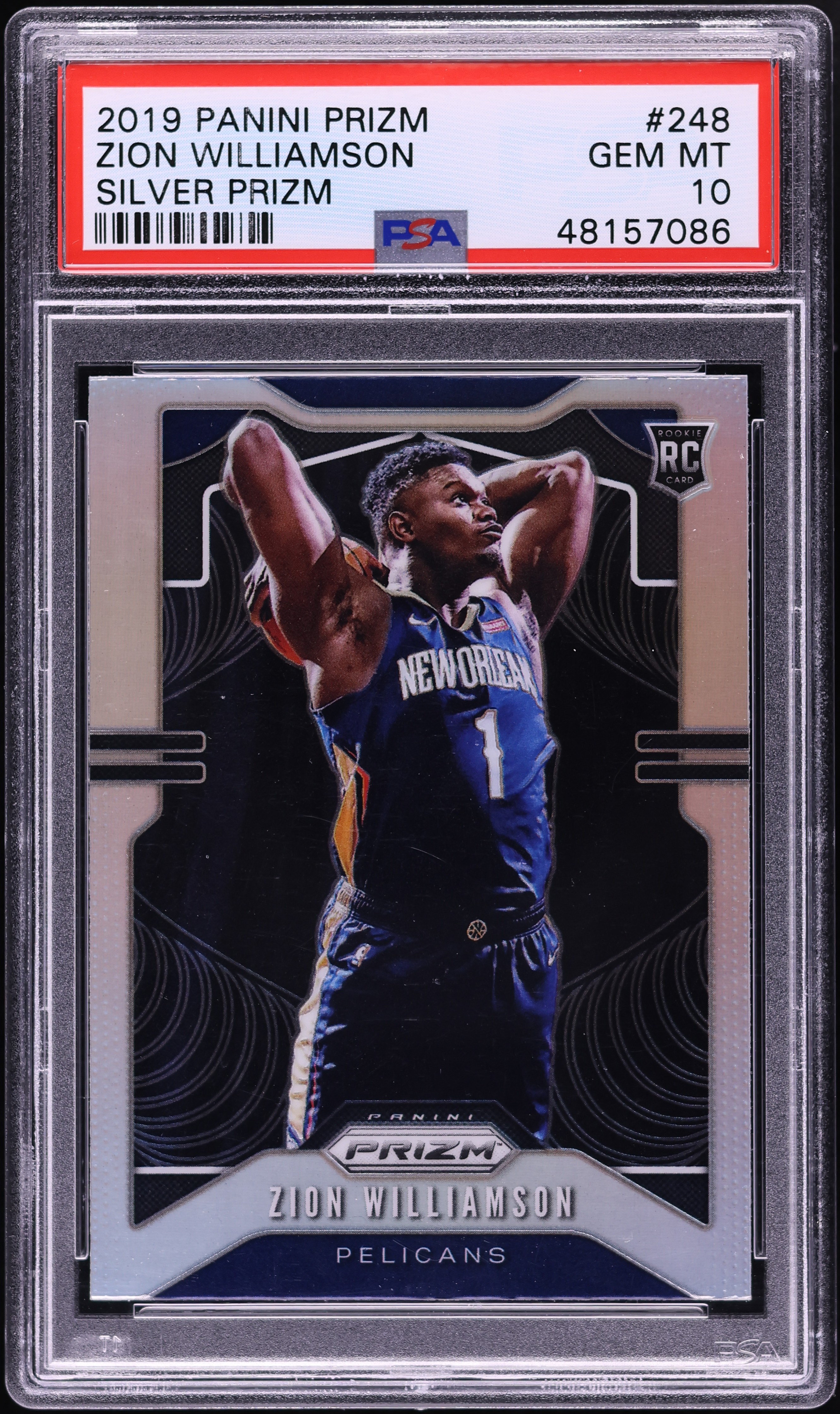 2019 Panini Prizm Silver Zion Williamson ROOKIE #248 PSA 10 GEM