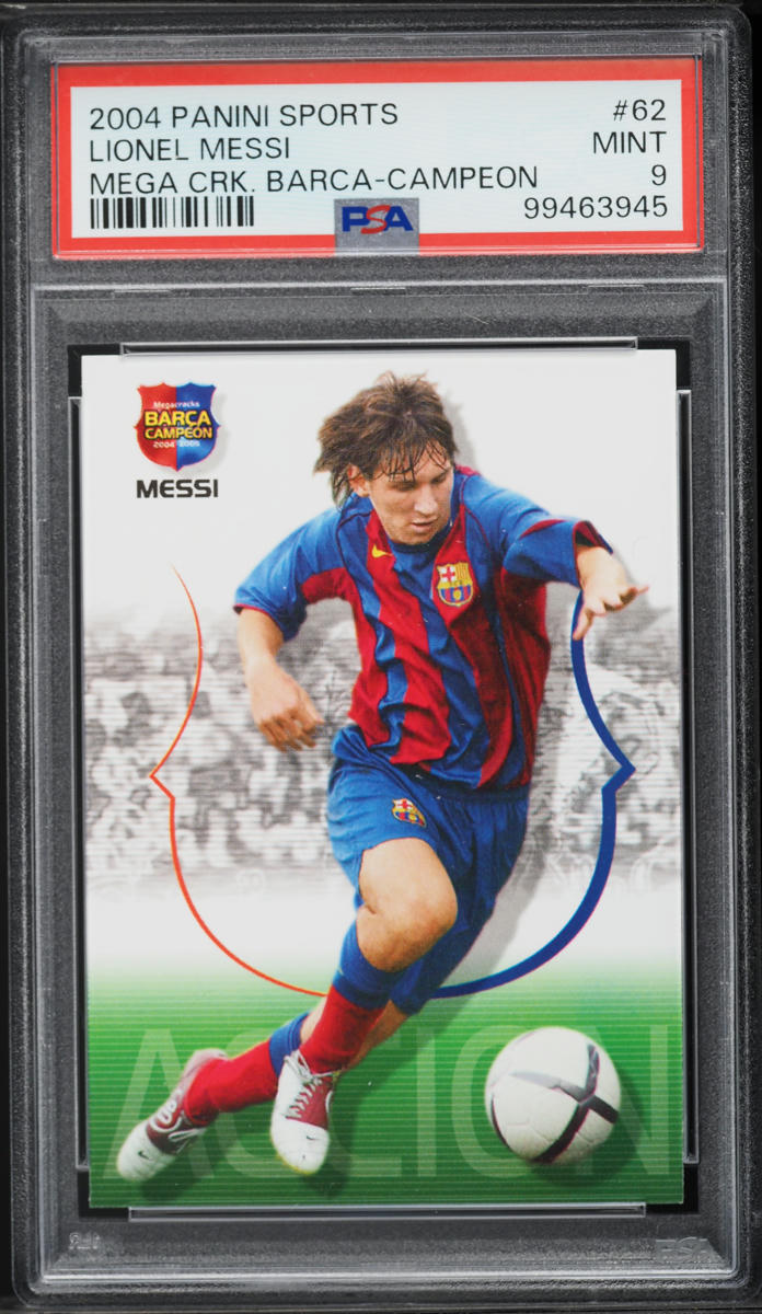 2004 Panini Sports Mega Cracks Barca Lionel Messi ROOKIE #62 PSA 9 MINT