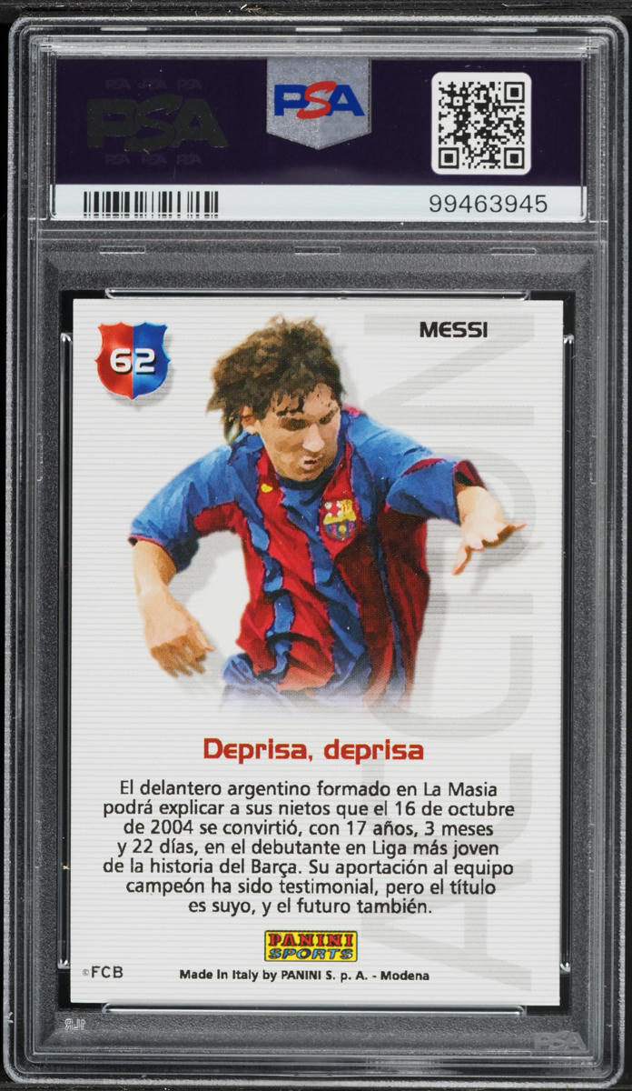 2004 Panini Sports Mega Cracks Barca Lionel Messi ROOKIE #62 PSA 9 MINT