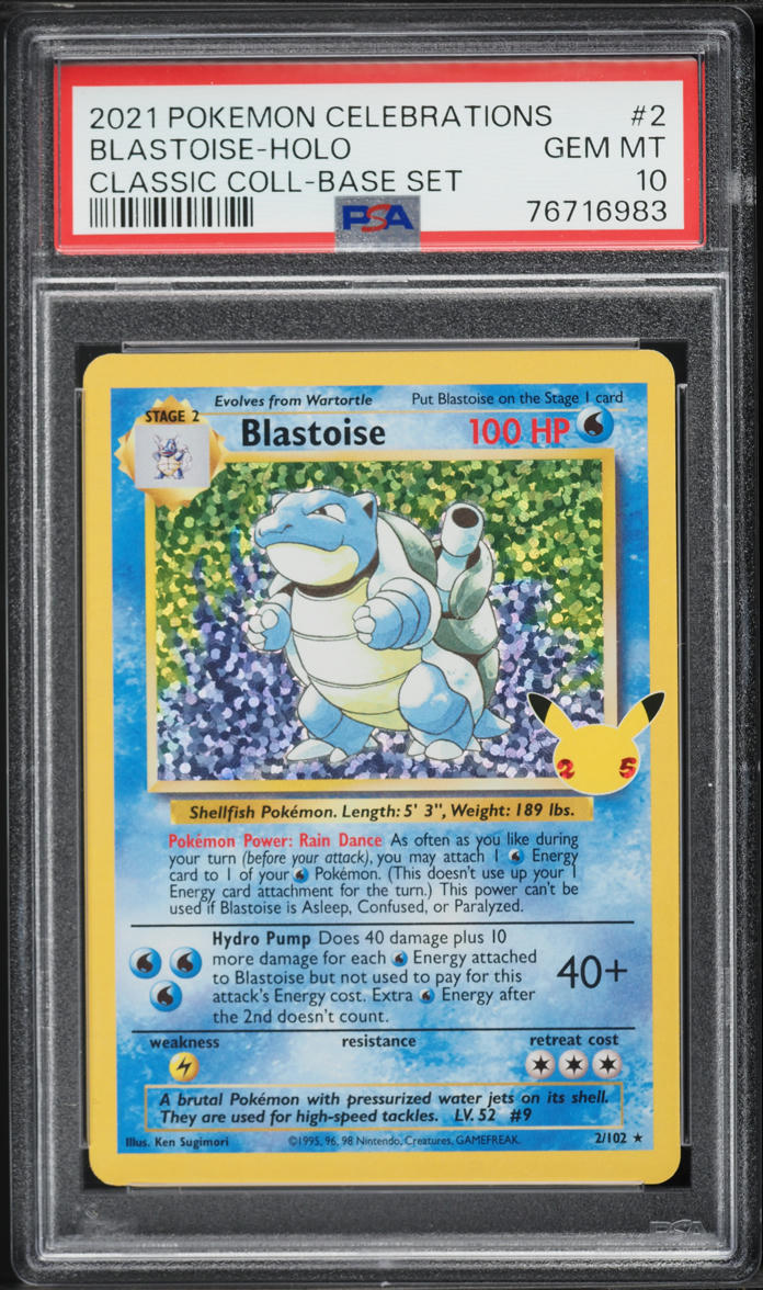2021 Pokemon Sword & Shield Celebrations Holo Blastoise #2 PSA 10 GEM MINT