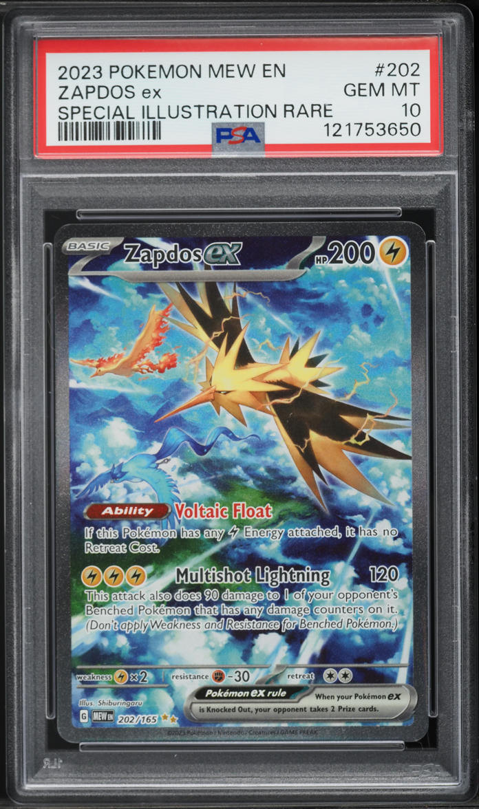 2023 Pokemon Scarlet & Violet 151 Special Illustration Rare Zapdos EX #202 PSA 10 GEM MINT