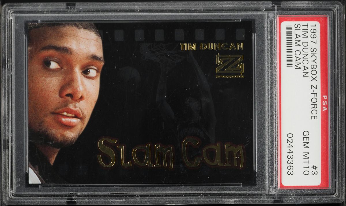 1997 Skybox Z-Force Slam Cam Tim Duncan ROOKIE #3 PSA 10 GEM MINT