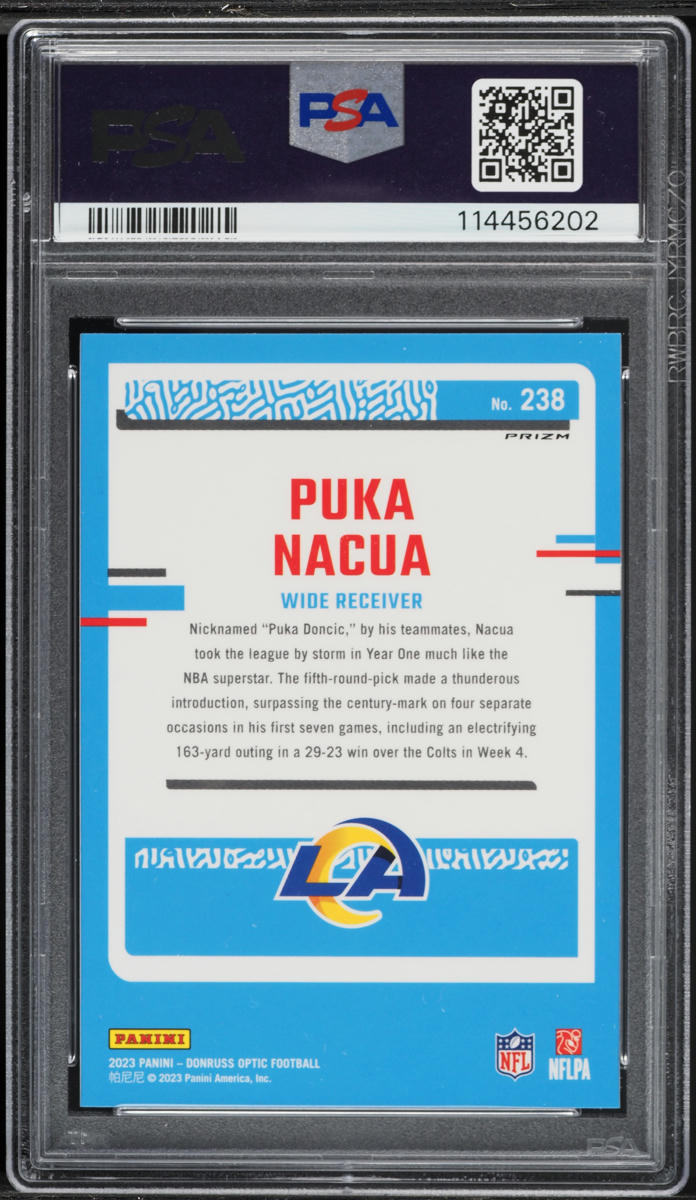 2023 Donruss Optic Green Velocity Puka Nacua ROOKIE #238 PSA 10 GEM MINT