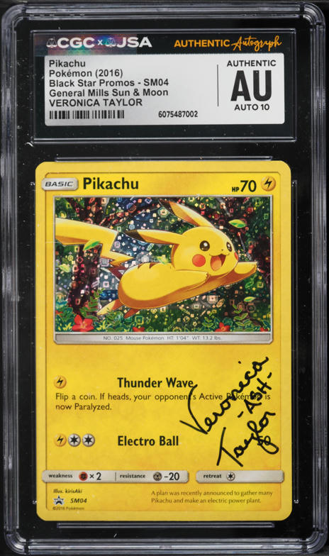 2016 Pokemon SM Black Star Promo General Mills Holo Pikachu AUTO #SM04 JSA CGC AUTH