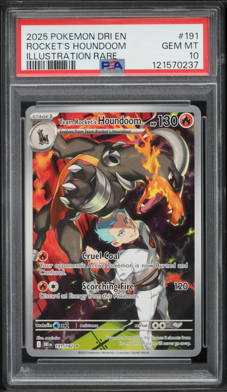 2025 Pokemon Scarlet & Violet Destined Rivals IR Team Rocket's Houndoom #191 PSA 10 GEM MINT