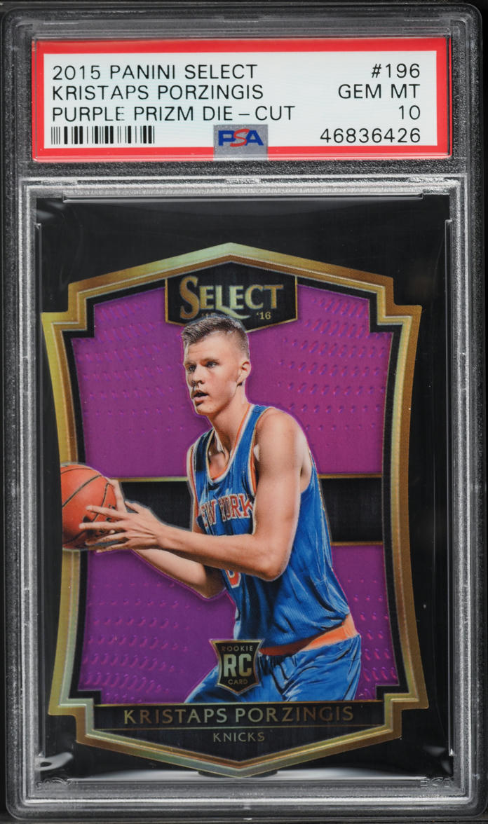 2015 Select Purple Prizm Die-Cut Kristaps Porzingis ROOKIE /99 #196 PSA 10 GEM MINT