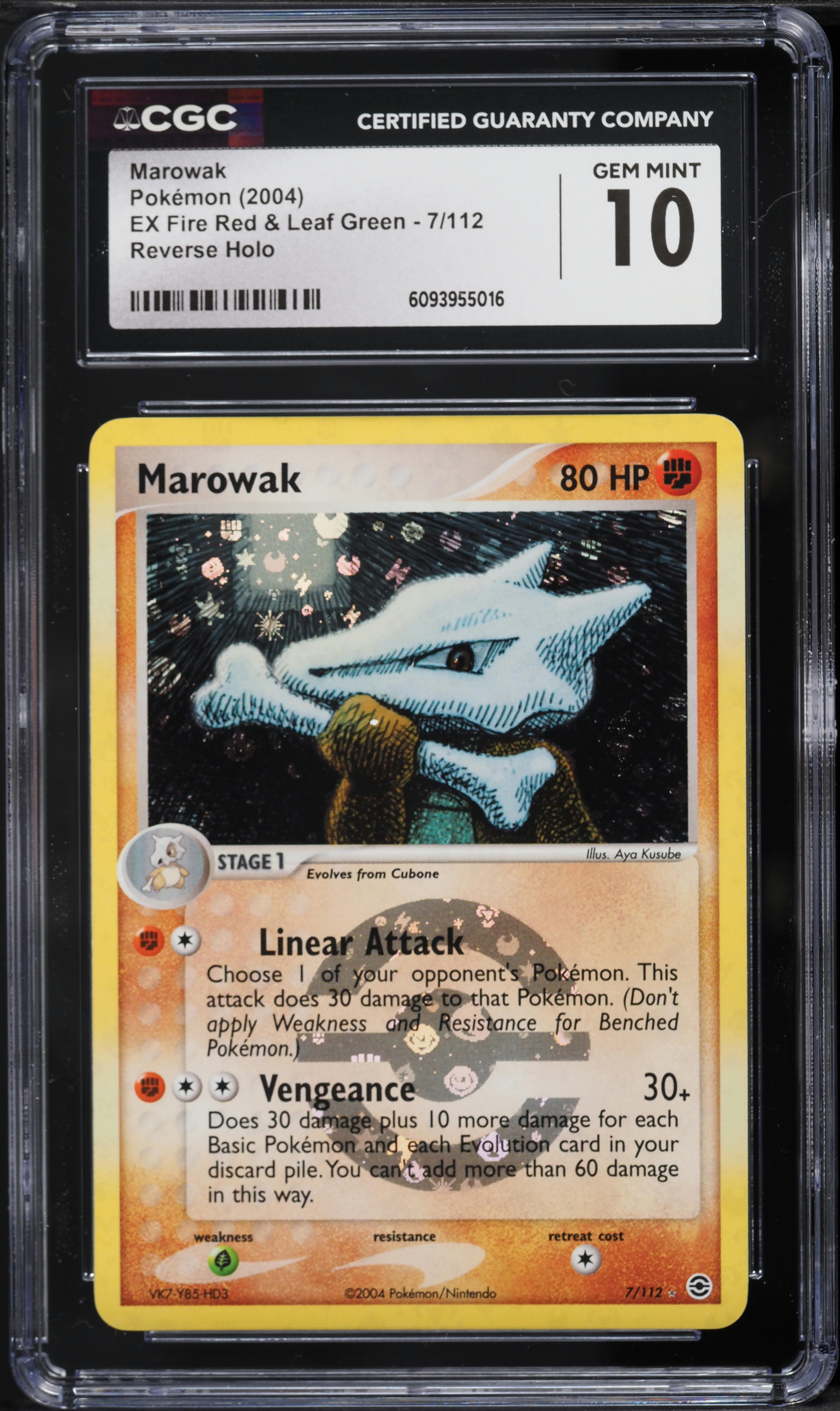 2004 Pokemon EX Fire Red & Leaf Green Reverse Holo Marowak #7 CGC