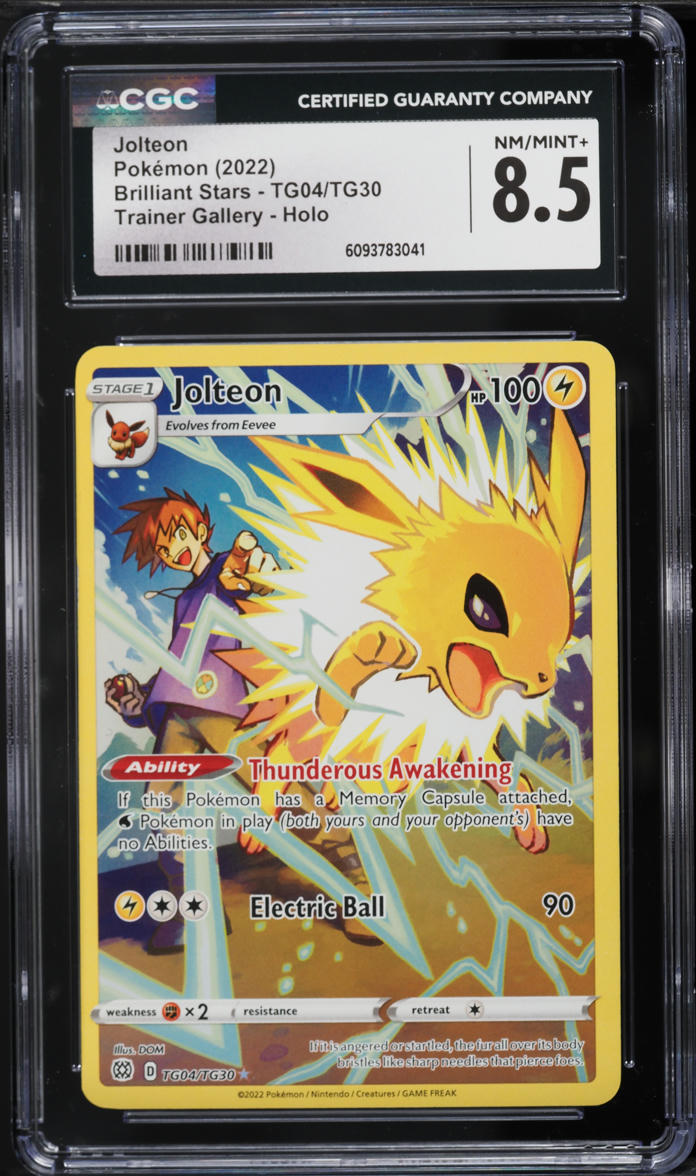 pokemon tcg brilliant stars tg04 tg30 jolteon card - TG04/TG30 - Shield Brilliant Stars #TG04 PSA Authenticated 9 Card Jolteon SWSH09: Brilliant Stars Trainer