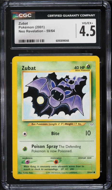 1995 zubat pokemon card value 1995 Zubat pokemon card If Zubat has fewer damage counters than that Vintage 1999 90s Nintendo Pokemon