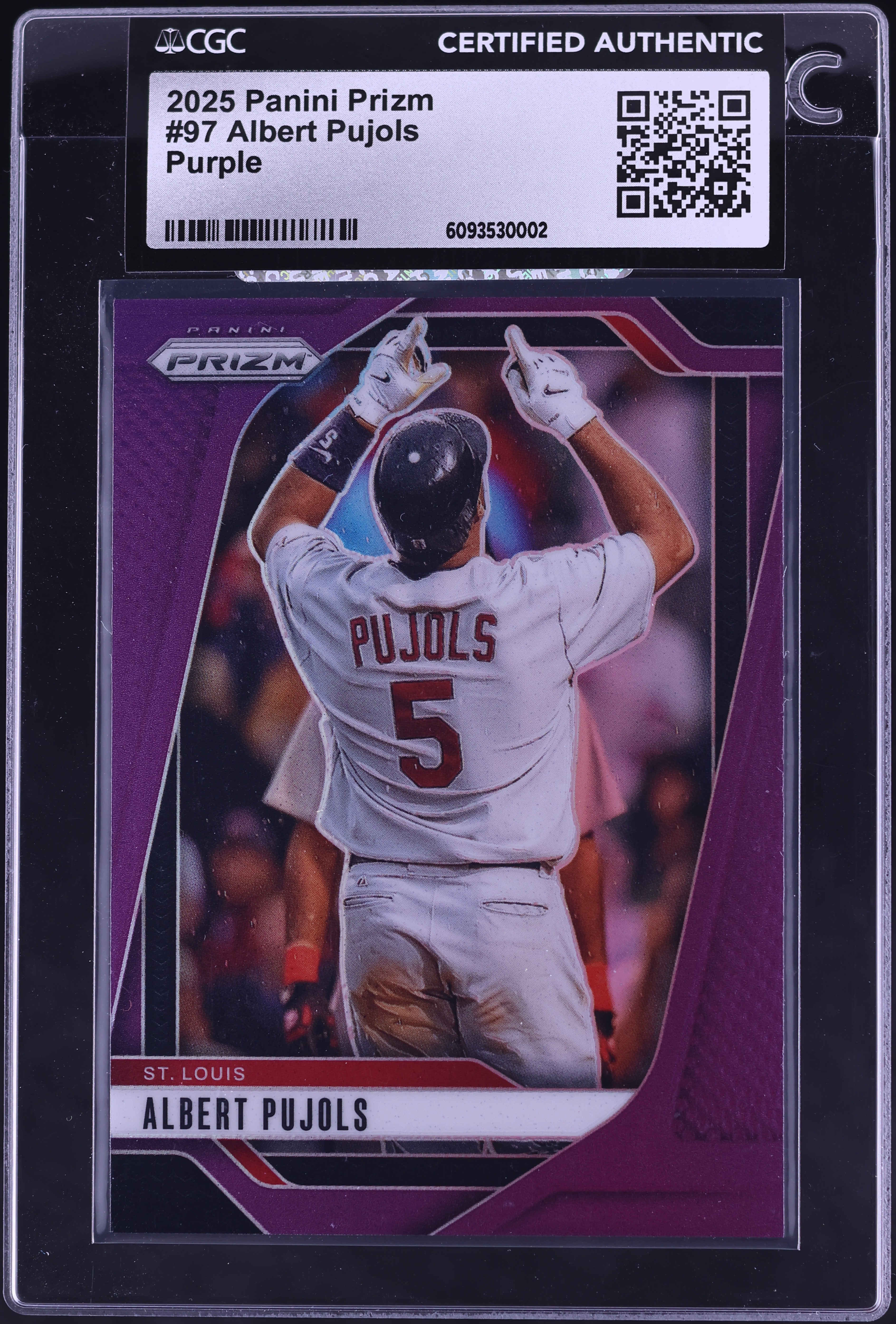 2025 Panini Prizm Purple Albert Pujols /149 #97 CGC AUTH on