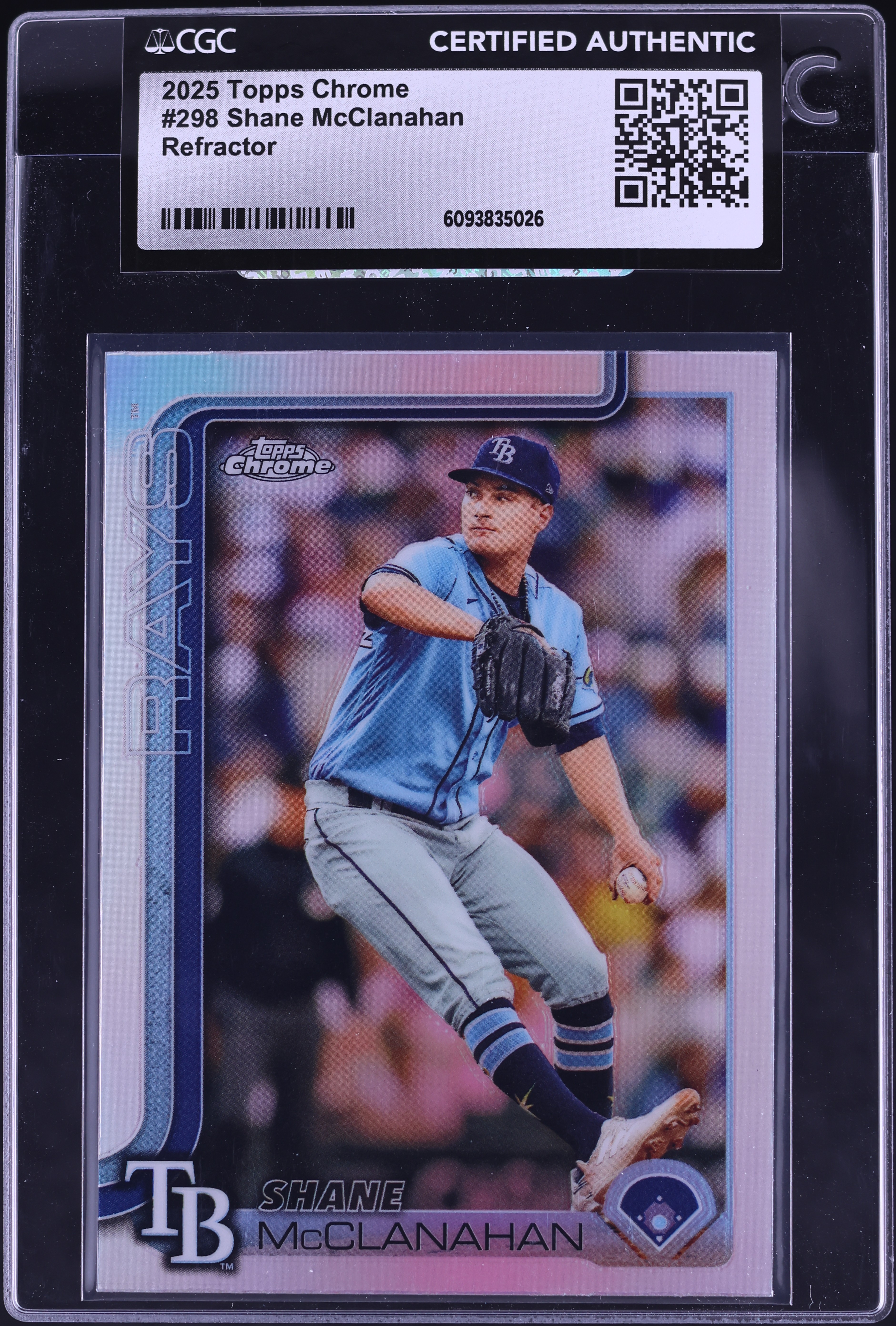 2025 Topps Chrome Refractor Shane McClanahan #298 CGC AUTH on 