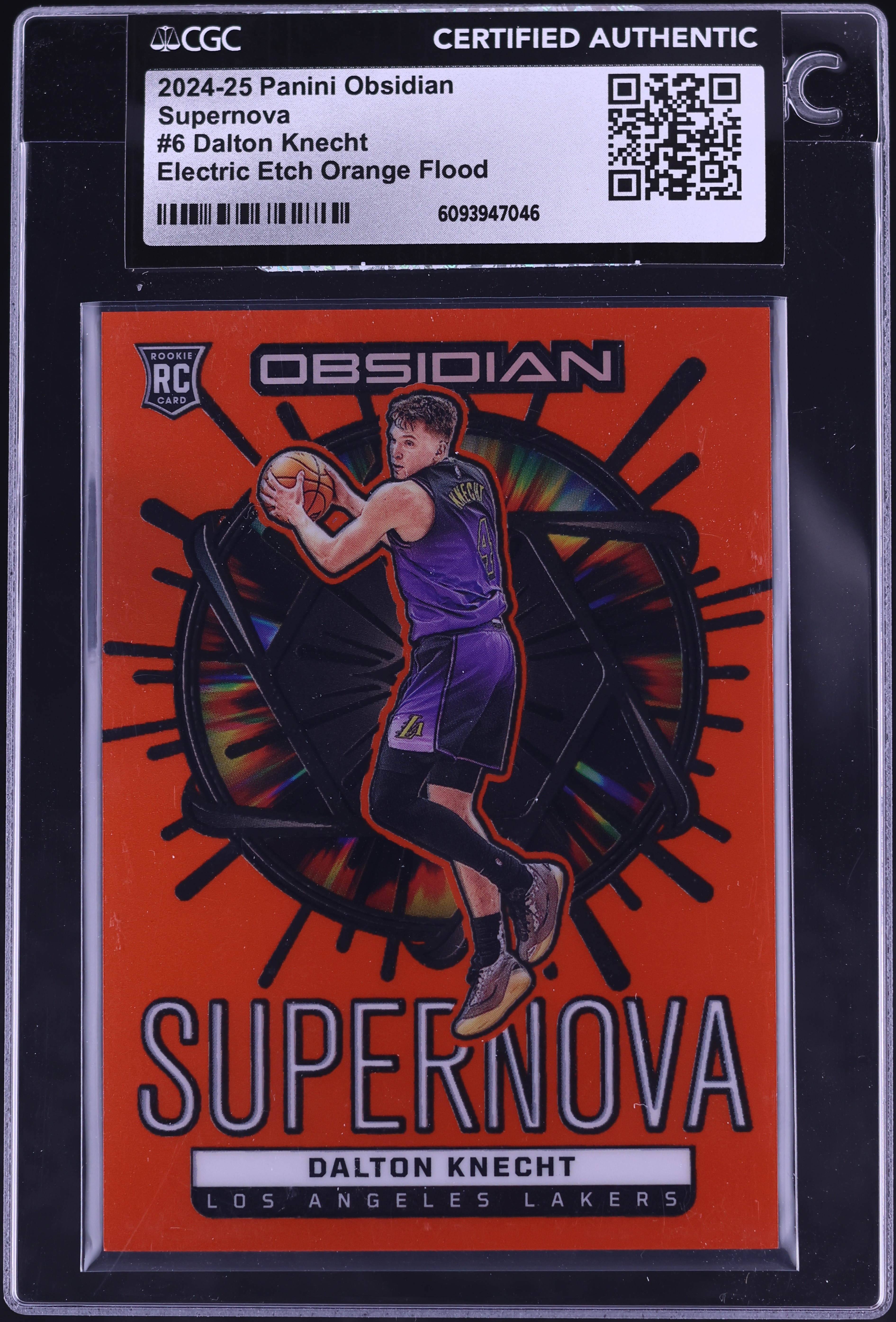 2024 Panini Obsidian Supernova Electric Etch Orange Flood Dalton