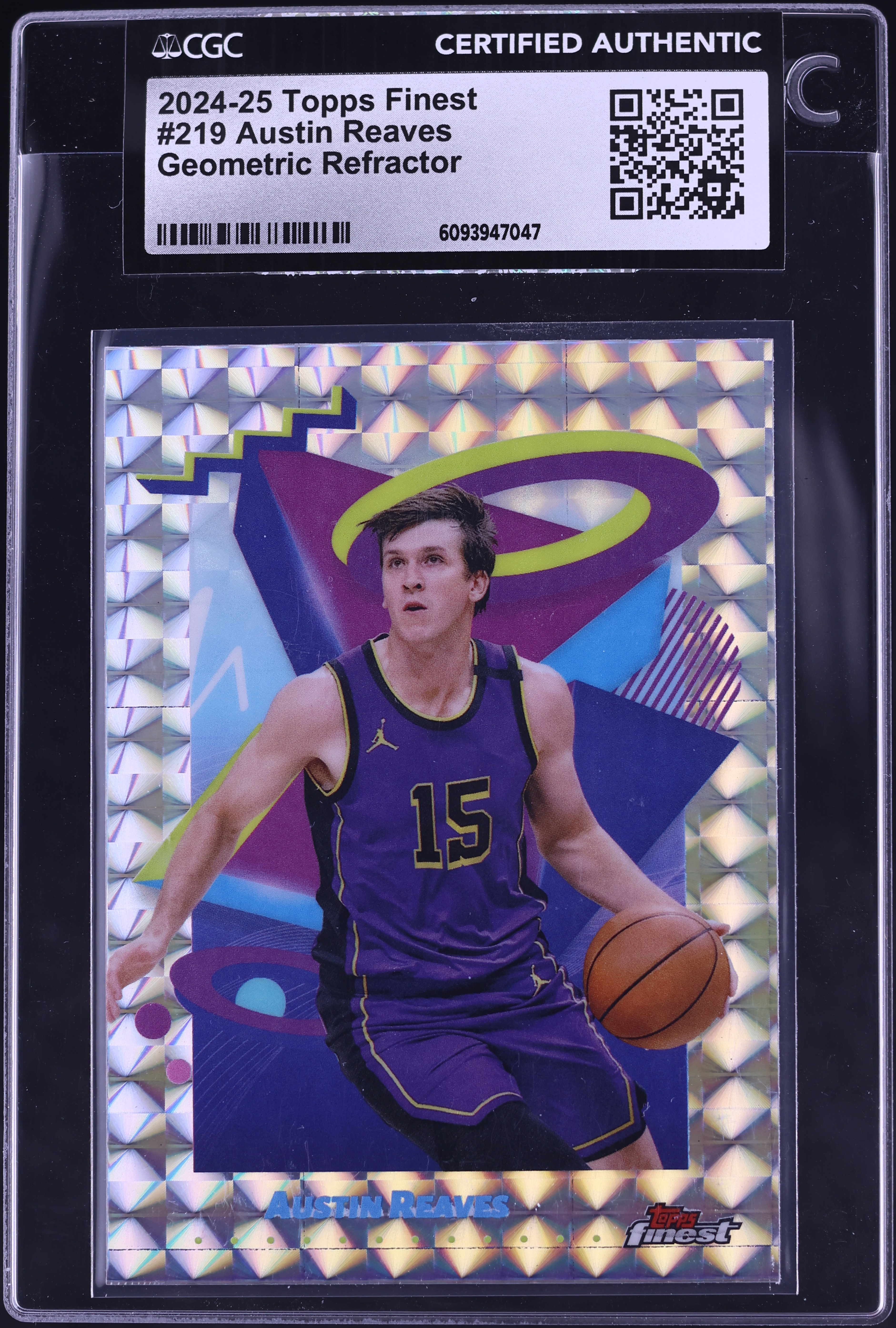 2024 Topps Finest Basketball Geometric Refractor Austin Reaves #219 CGC AUTH