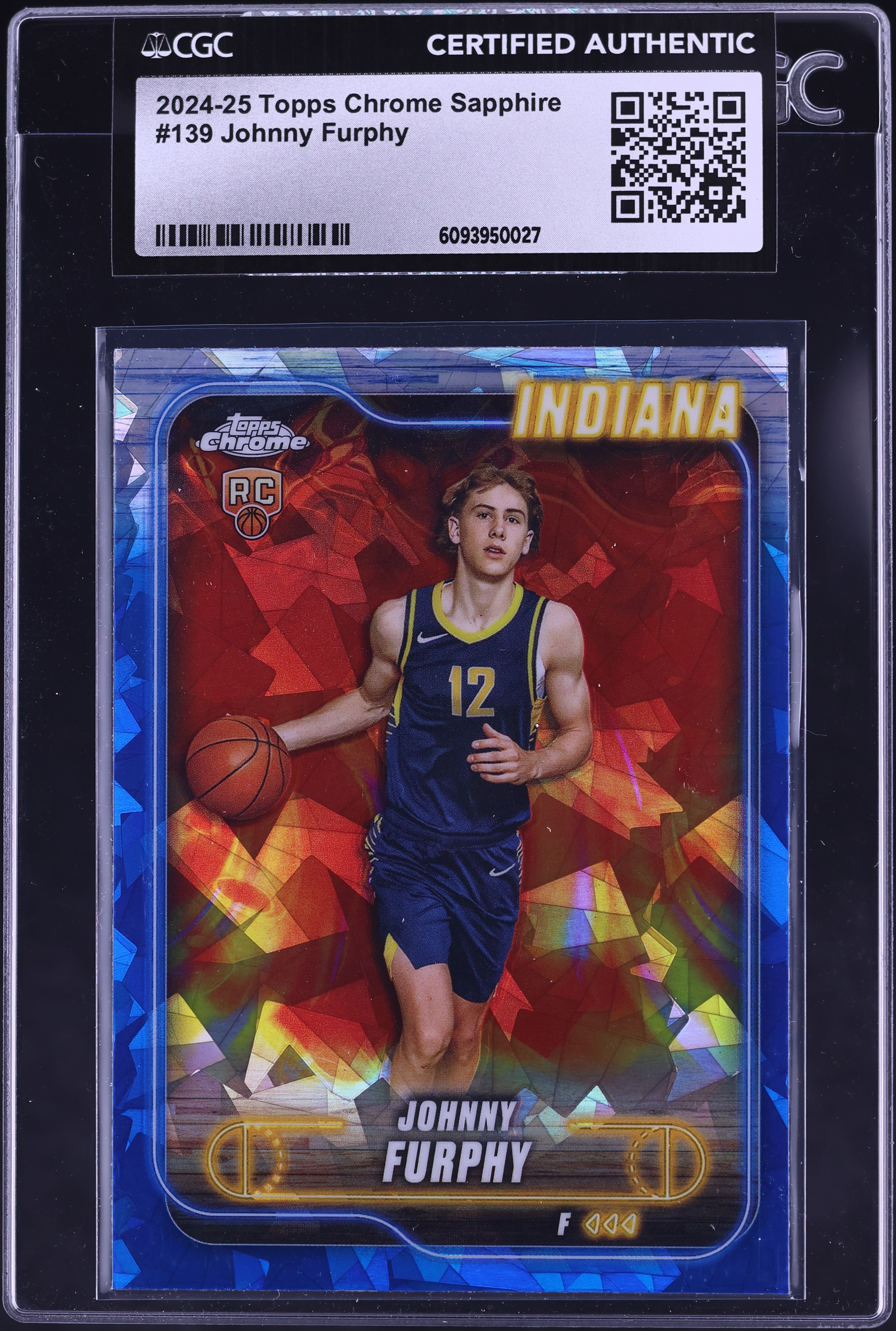 2024 Topps Chrome Sapphire Basketball Johnny Furphy #139