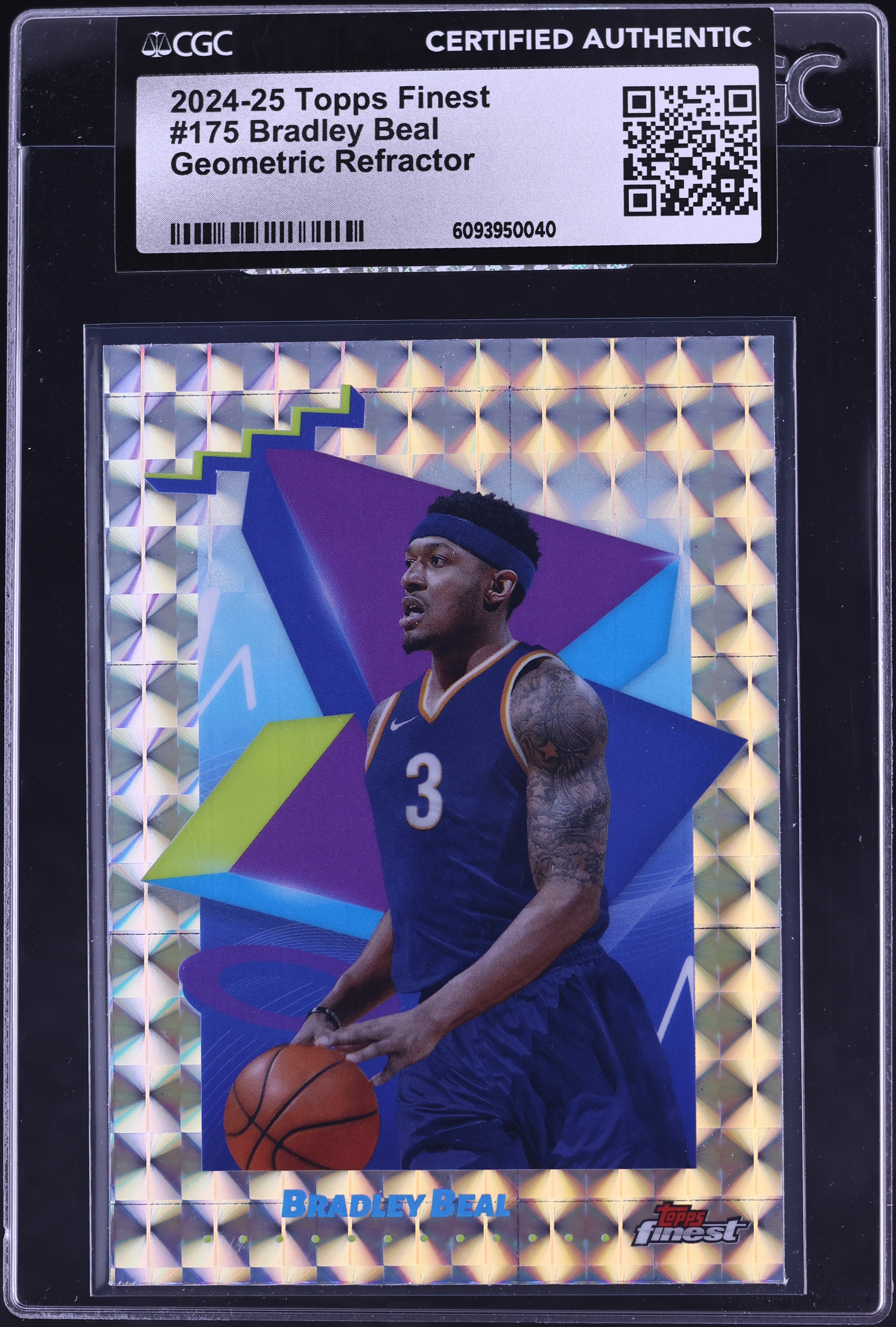 2024 Topps Finest Geometric Refractor Bradley Beal #175 CGC AUTH