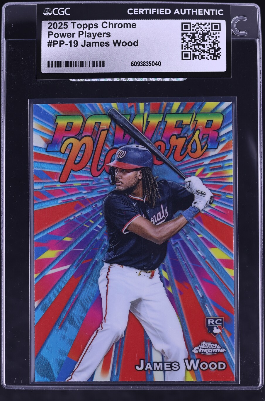 2025 Topps Chrome Power Players James Wood ROOKIE #PP-19 CGC AUTH