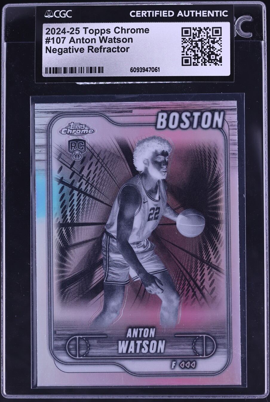 2024 Topps Chrome Negative Refractor Anton Watson ROOKIE #107 CGC AUTH
