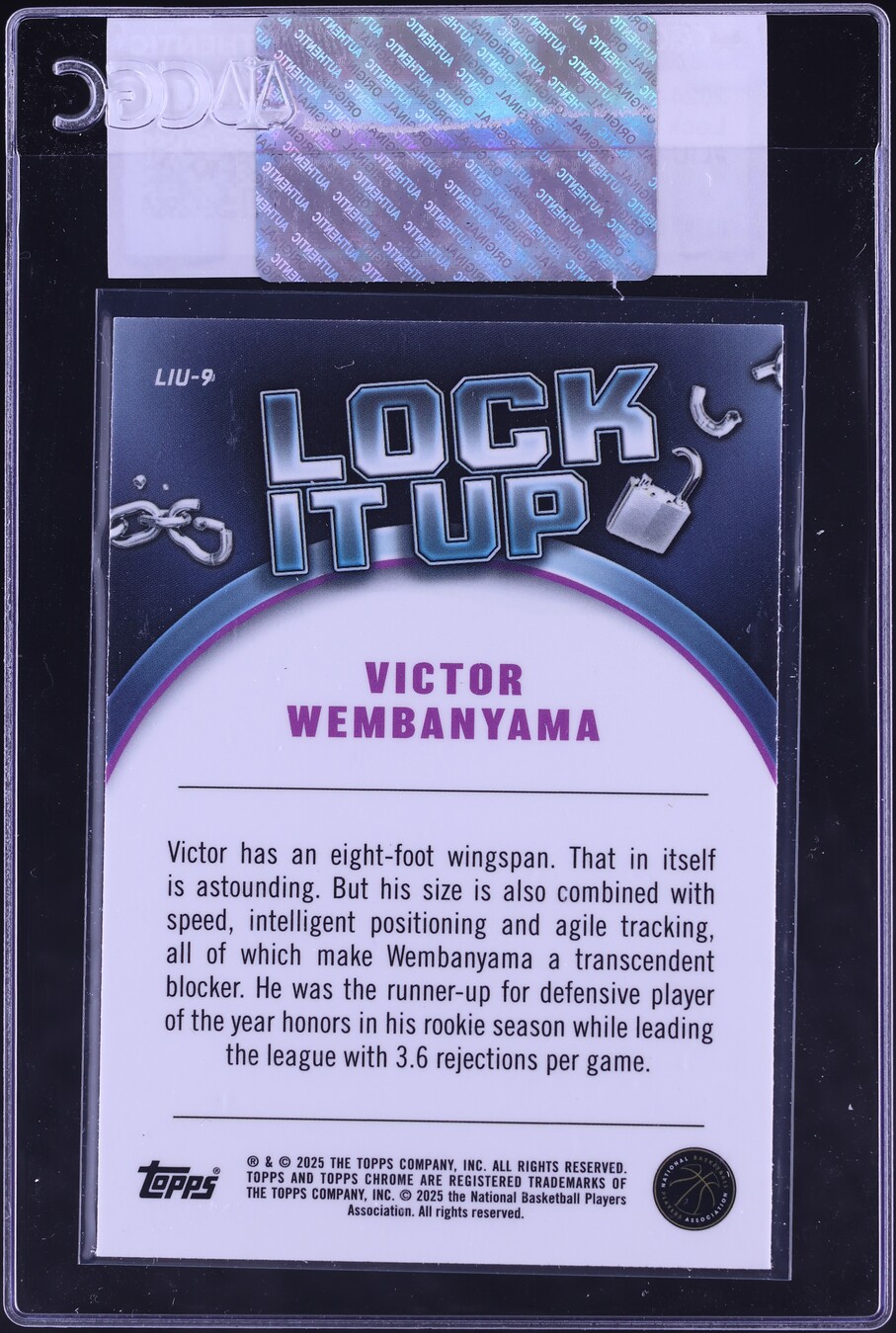 2024 Topps Chrome Lock It Up Victor Wembanyama #LIU-9 CGC AUTH