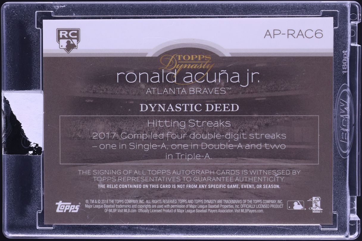 2018 Topps Dynasty Gold Ronald Acuna Jr. ROOKIE PATCH AUTO 1/1 #AP-RAC6