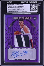 2024 Panini Obsidian Electric Etch Purple Flood Donovan Clingan RC