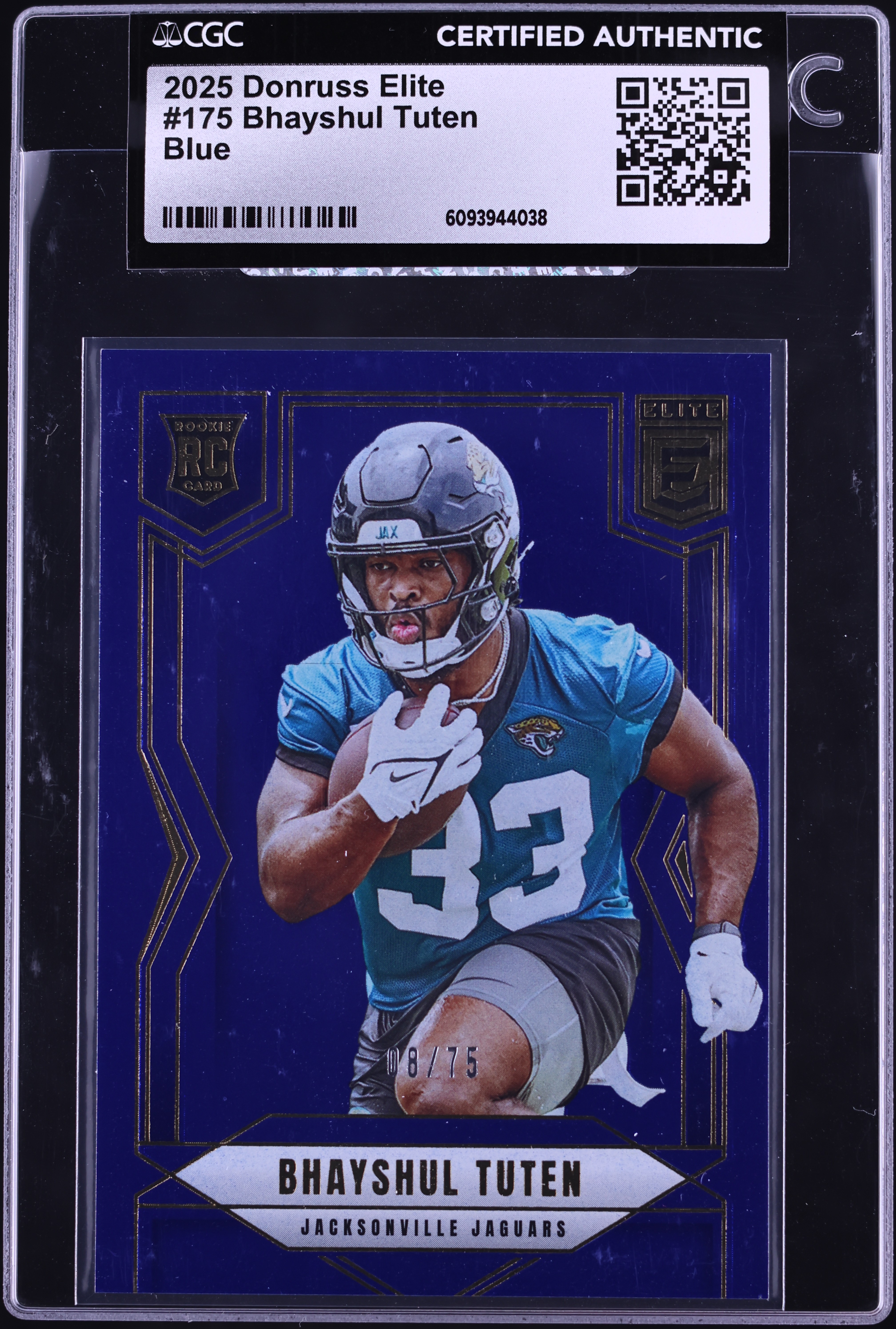 2025 Donruss Elite Football Blue Bhayshul Tuten #175
