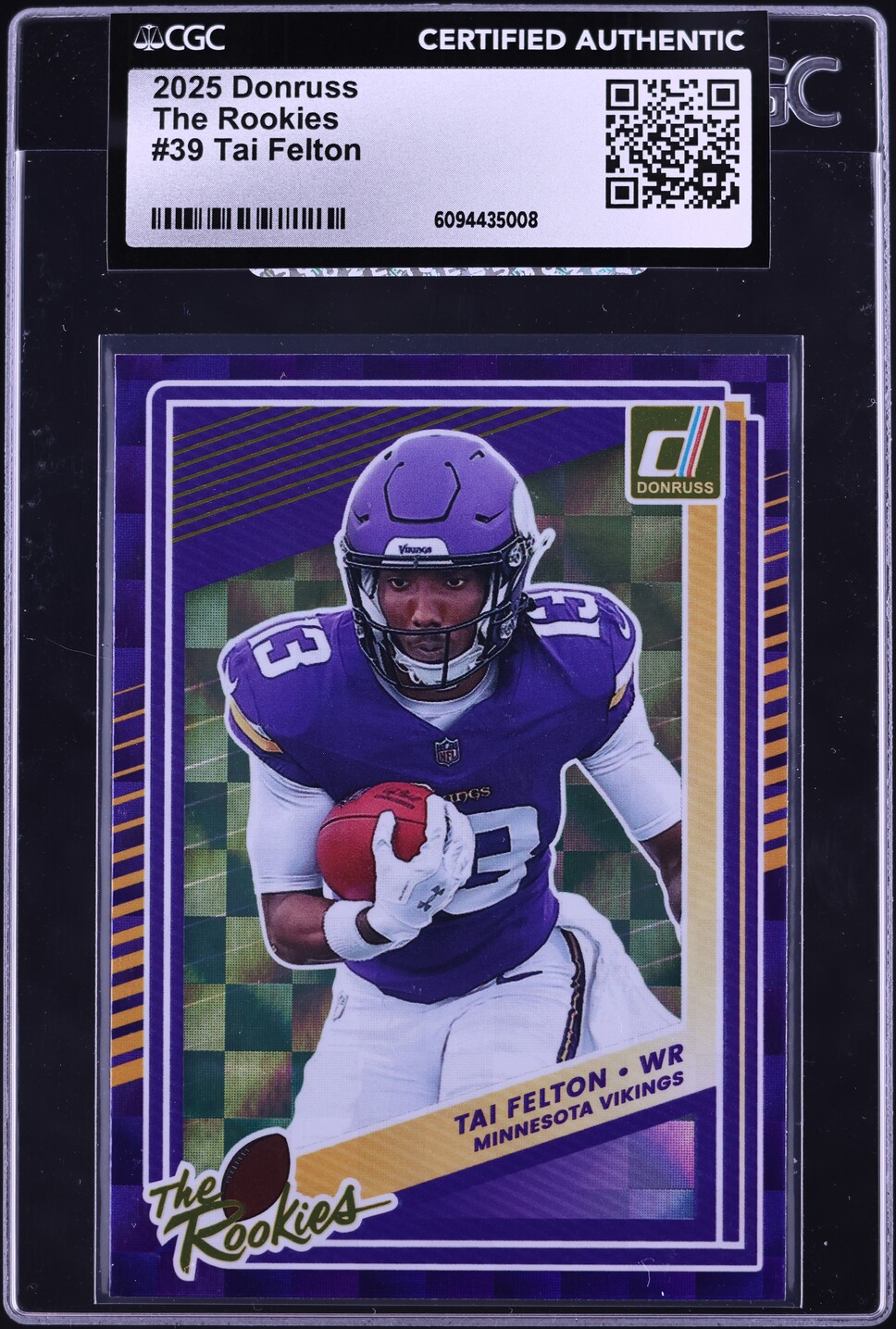 2025 Donruss Football Tai Felton ROOKIE #39 CGC AUTH